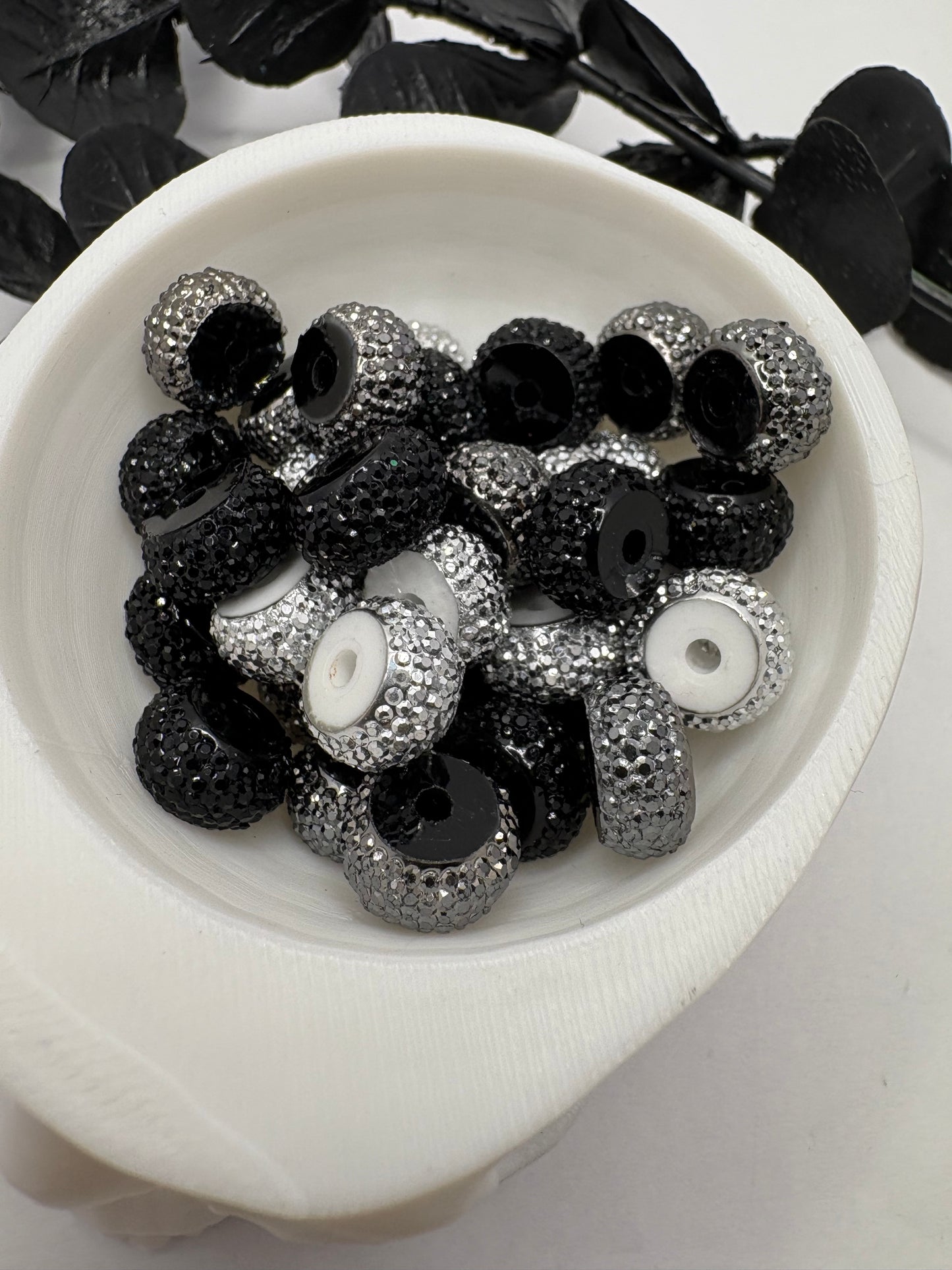 Shades mix rhinestone bead spacer, 11.5mm beads for pens, beading supplies, beading, 10pc spacers