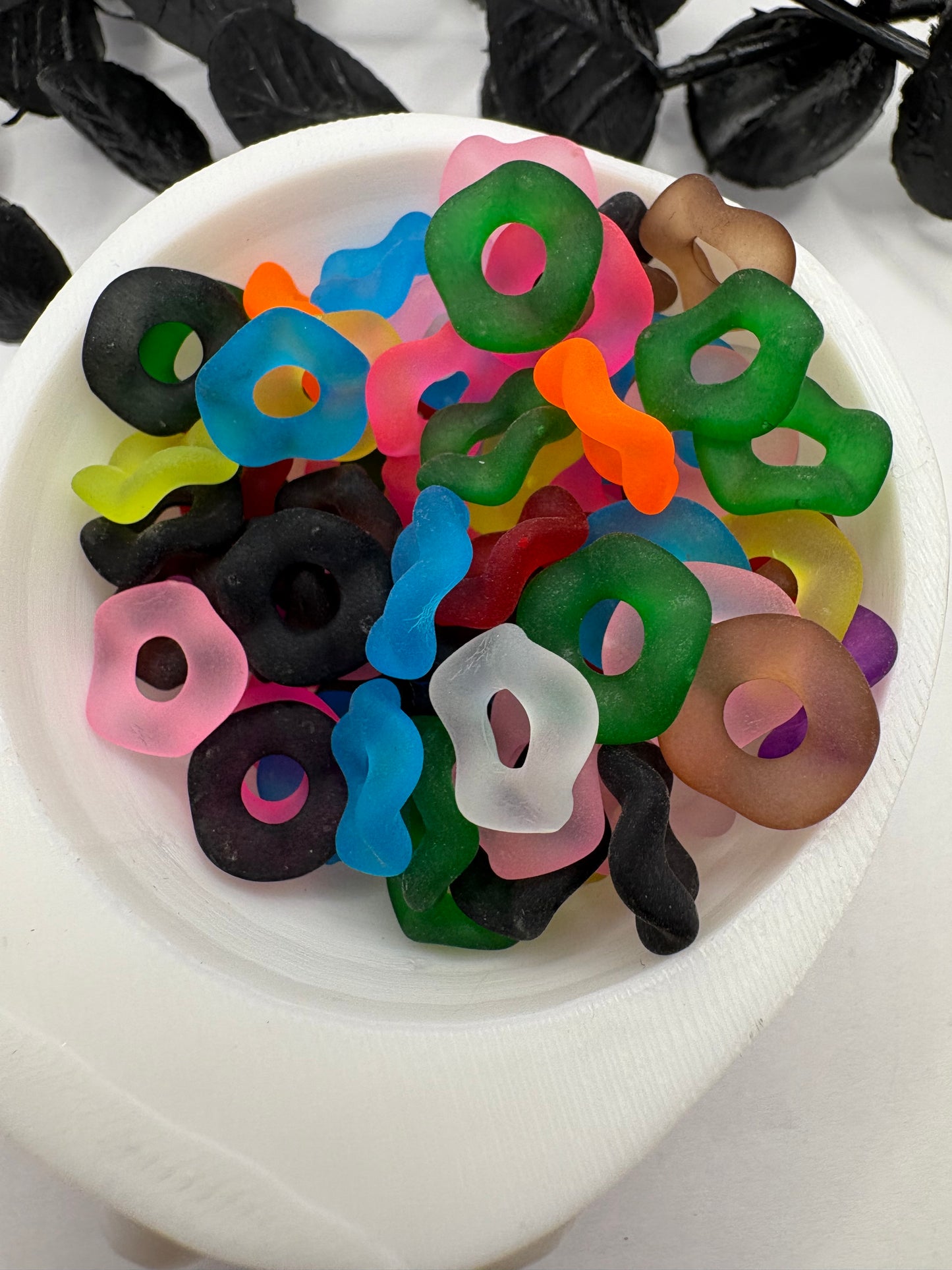 Acrylic Frosted IR Wavy spacer, 12mm beads for pens, beading supplies beading, 20pc