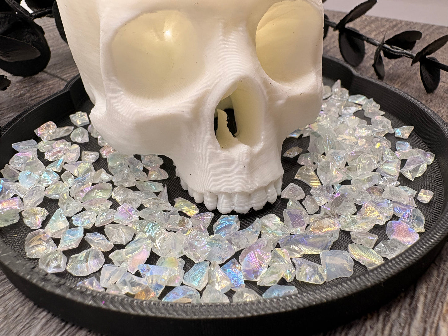 Eskimo: Holographic Translucent Crushed glass, resin fillers, candle making supplies 1oz by weight, crushed glass for crafting