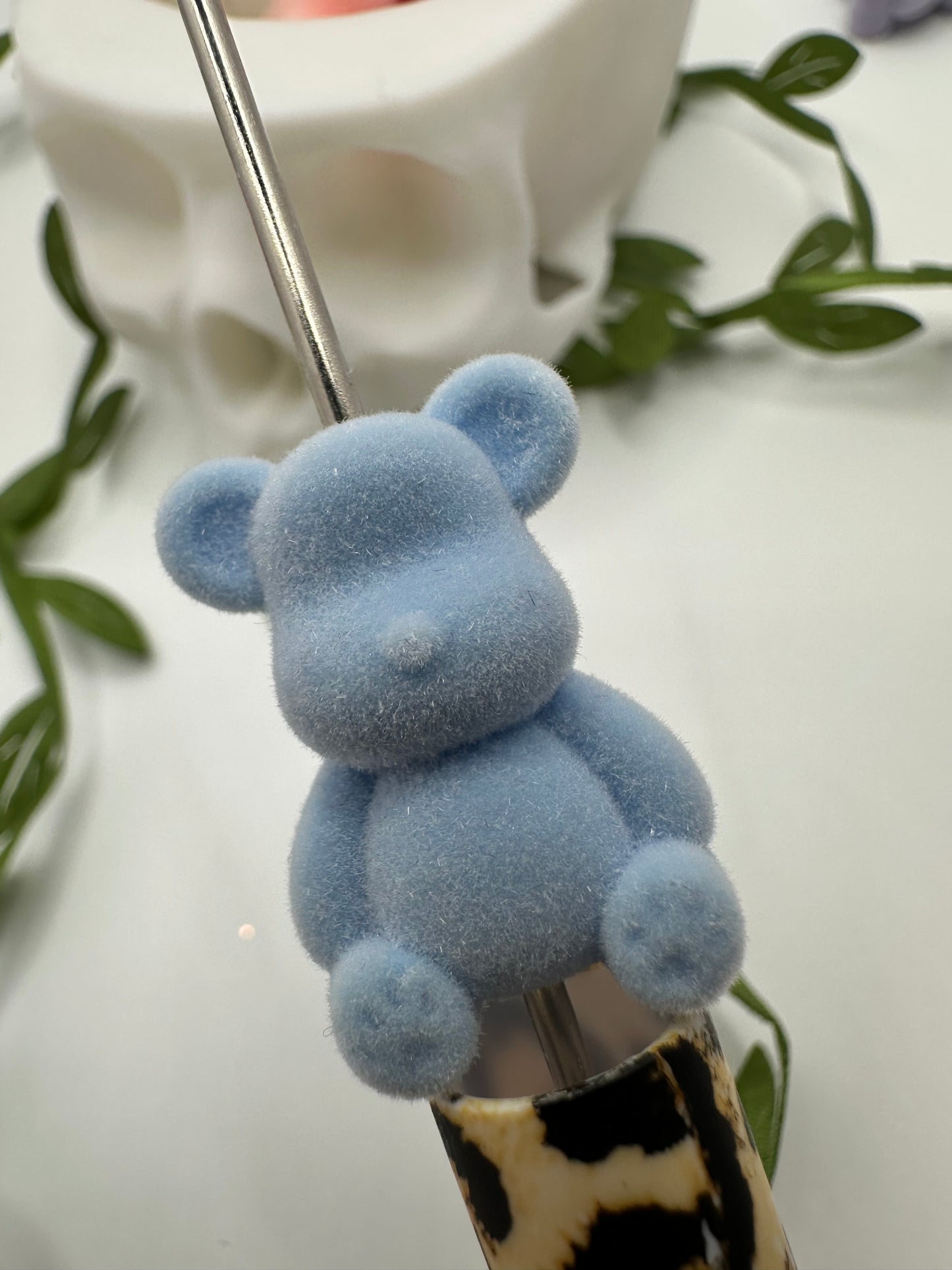 Fur Bear beads, acrylic fur beads for pens, beading supplies, beading, 1pc, 26mm