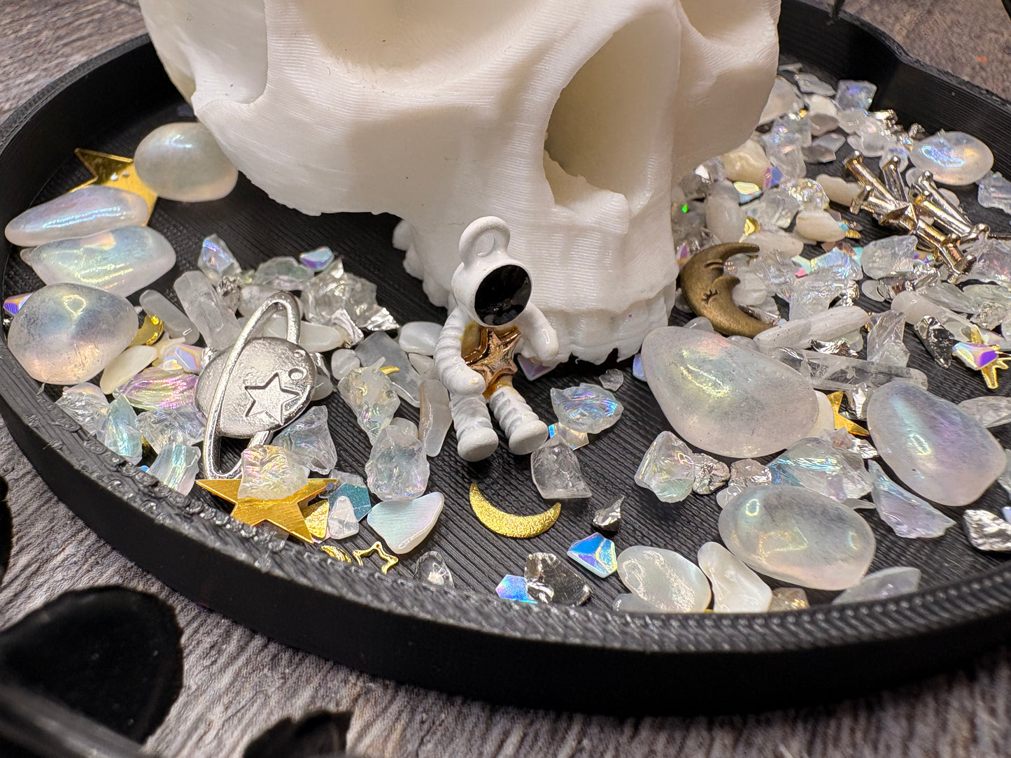 Moon Landing: Mixed glass chunks, holo glass, resin fish, clay slices, resin supplies, shaker fillers resin crafting 1oz wt.