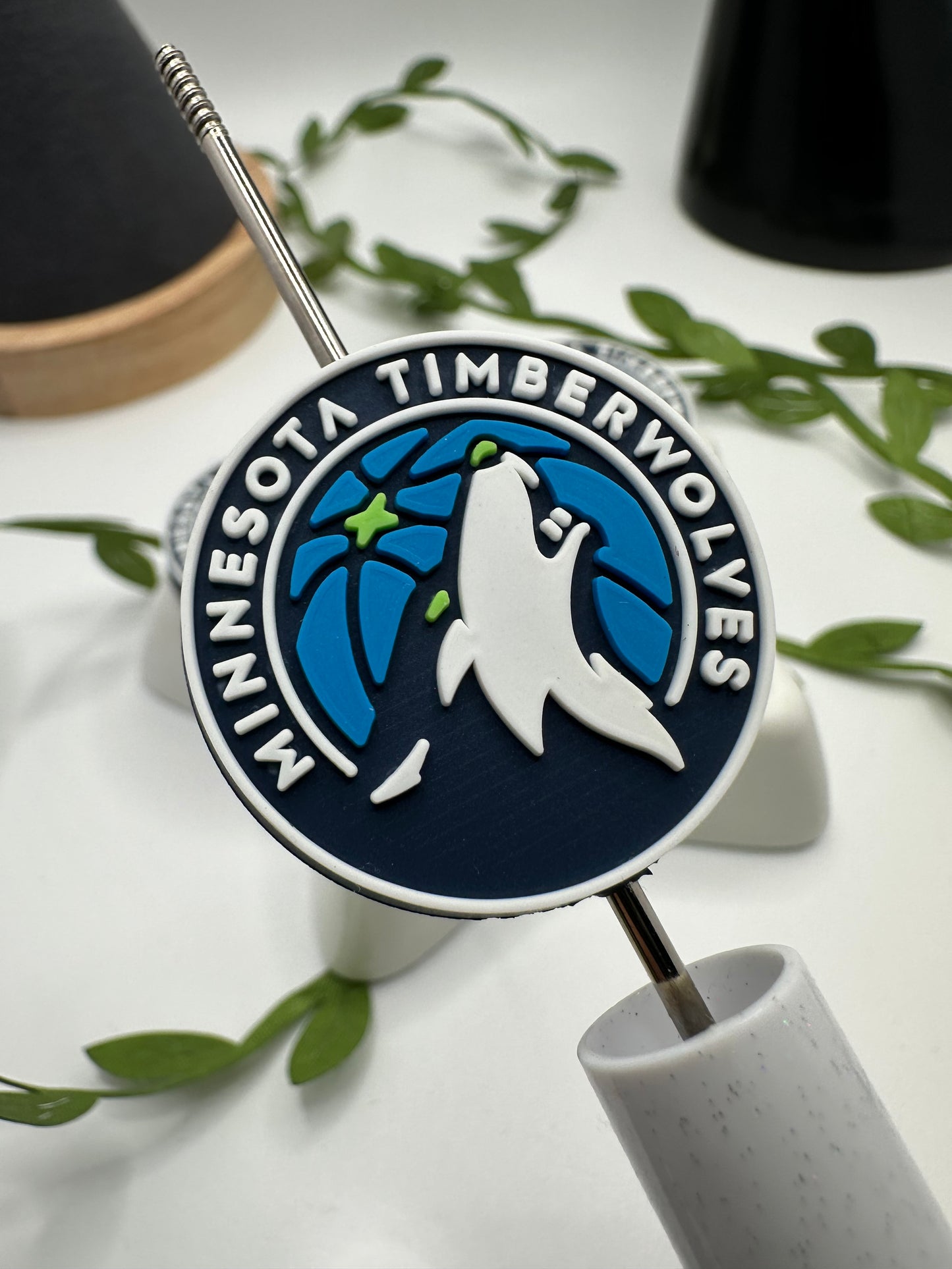 Minnesota Timber wolves Bead, team Silicone focal bead, silicone bead for pens, crafting beads, focal, silicone supply bead 30mm
