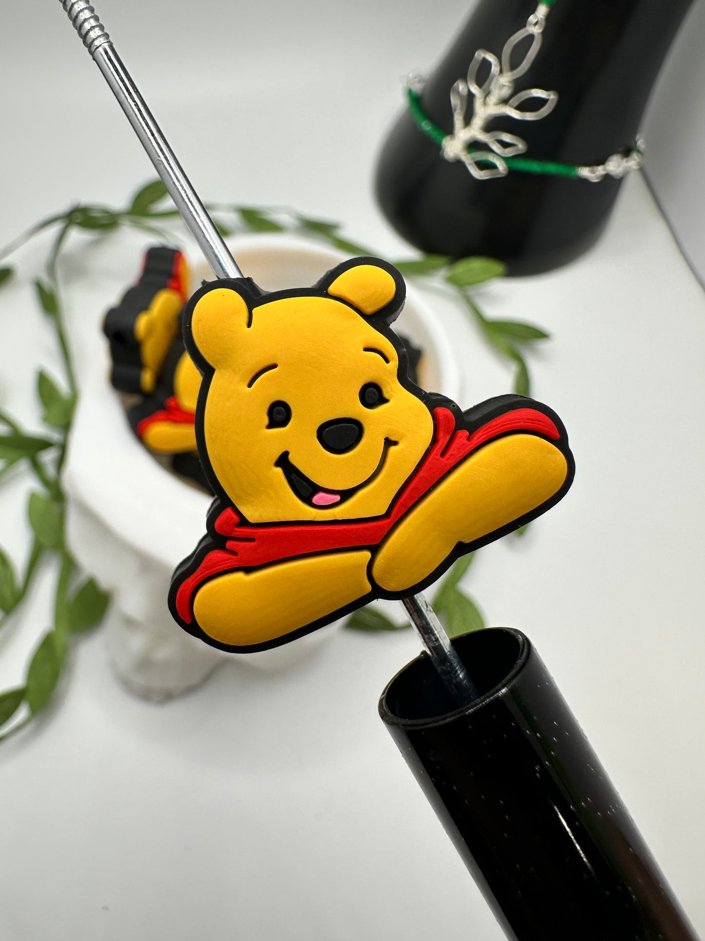 Pooh Crew Nostalgic bead for pens, crafting beads, supplies, focal, silicone for beadable items, single