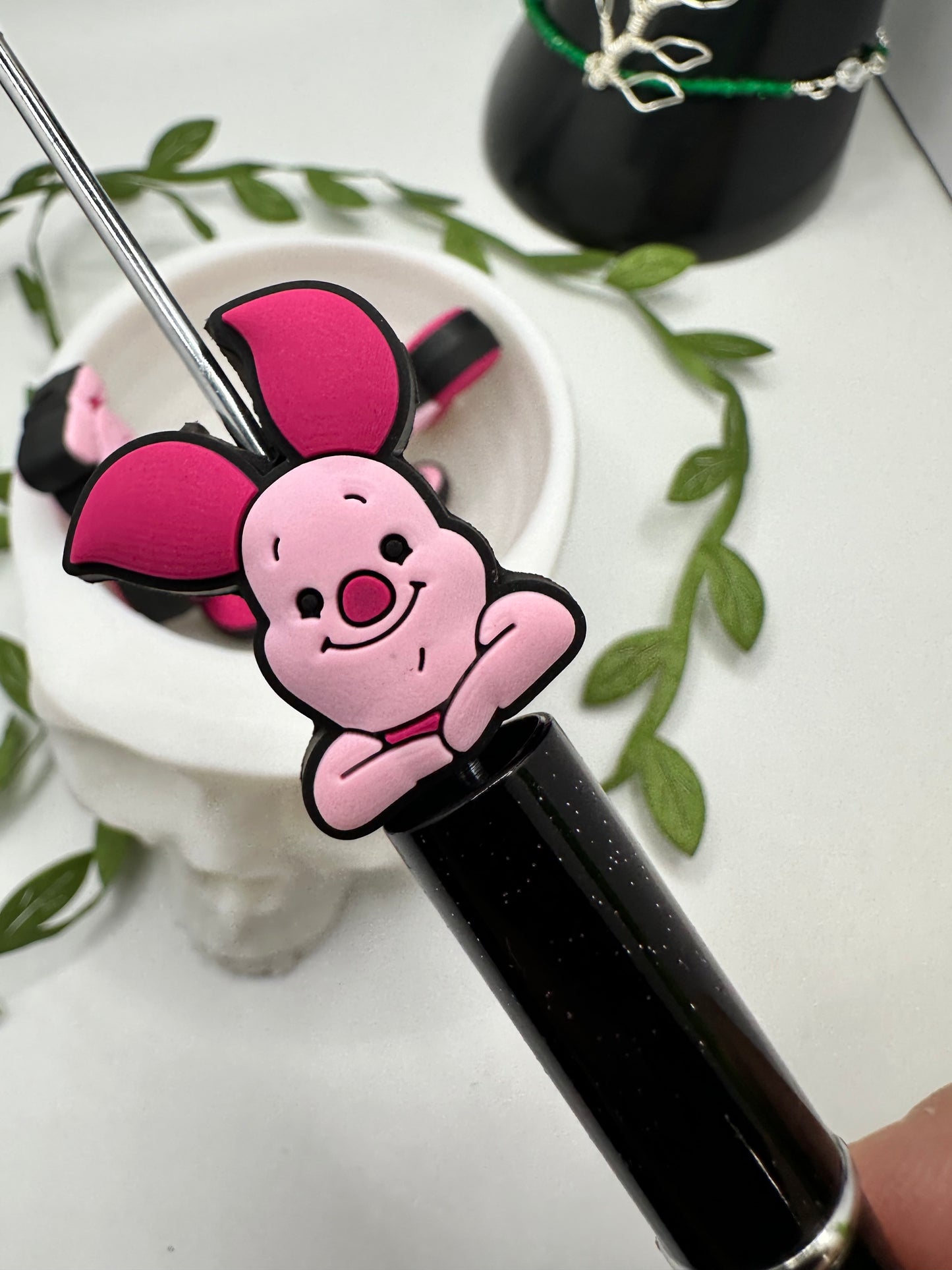 Pooh Crew Nostalgic bead for pens, crafting beads, supplies, focal, silicone for beadable items, single