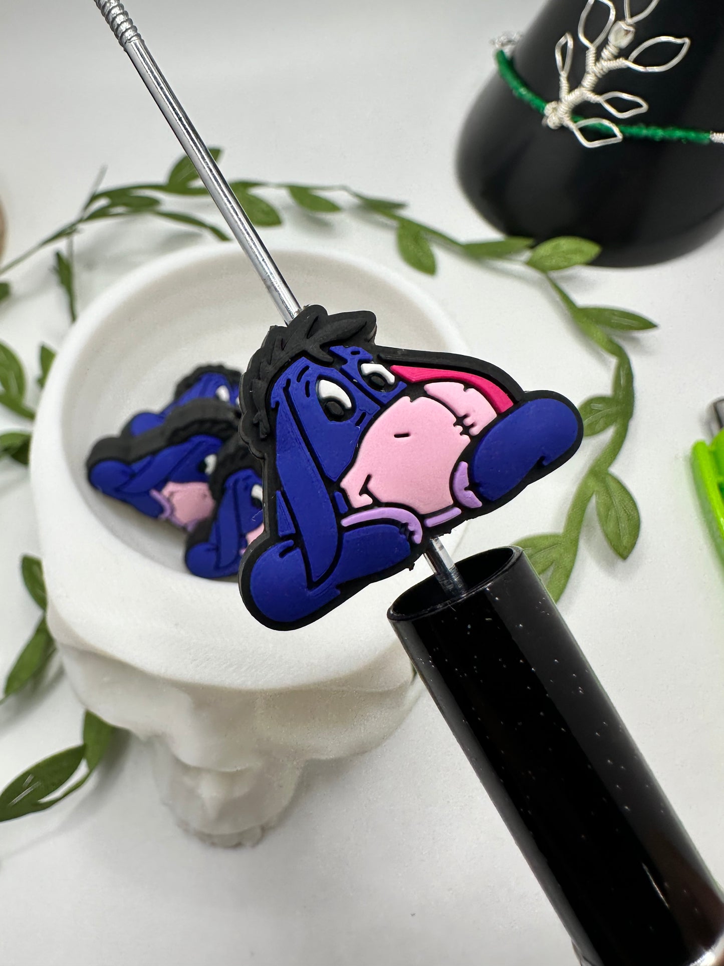 Pooh Crew Nostalgic bead for pens, crafting beads, supplies, focal, silicone for beadable items, single