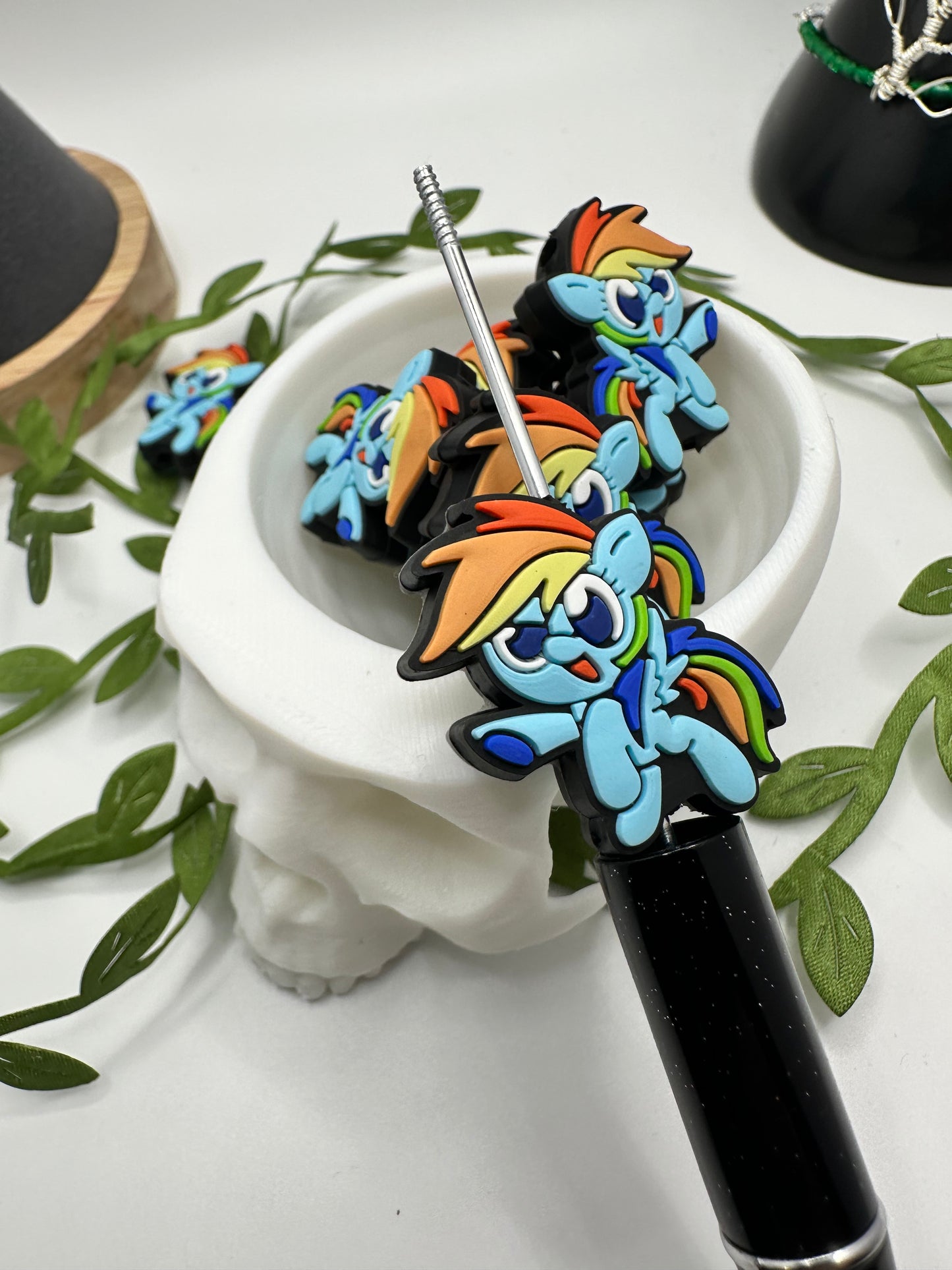 Little Pony bead for pens, crafting beads, supplies, focal, silicone for beadable items, single bead