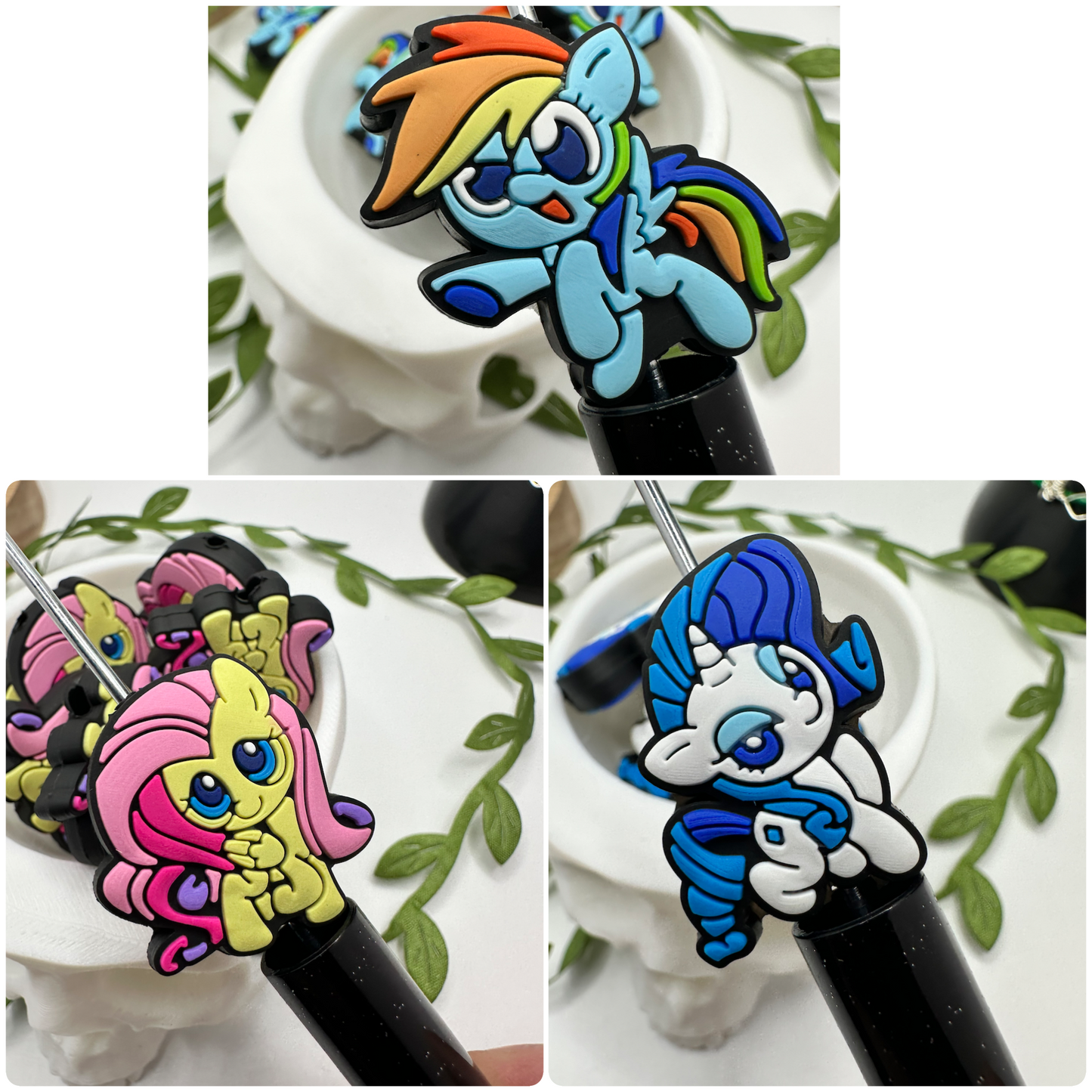 Little Pony bead for pens, crafting beads, supplies, focal, silicone for beadable items, single bead
