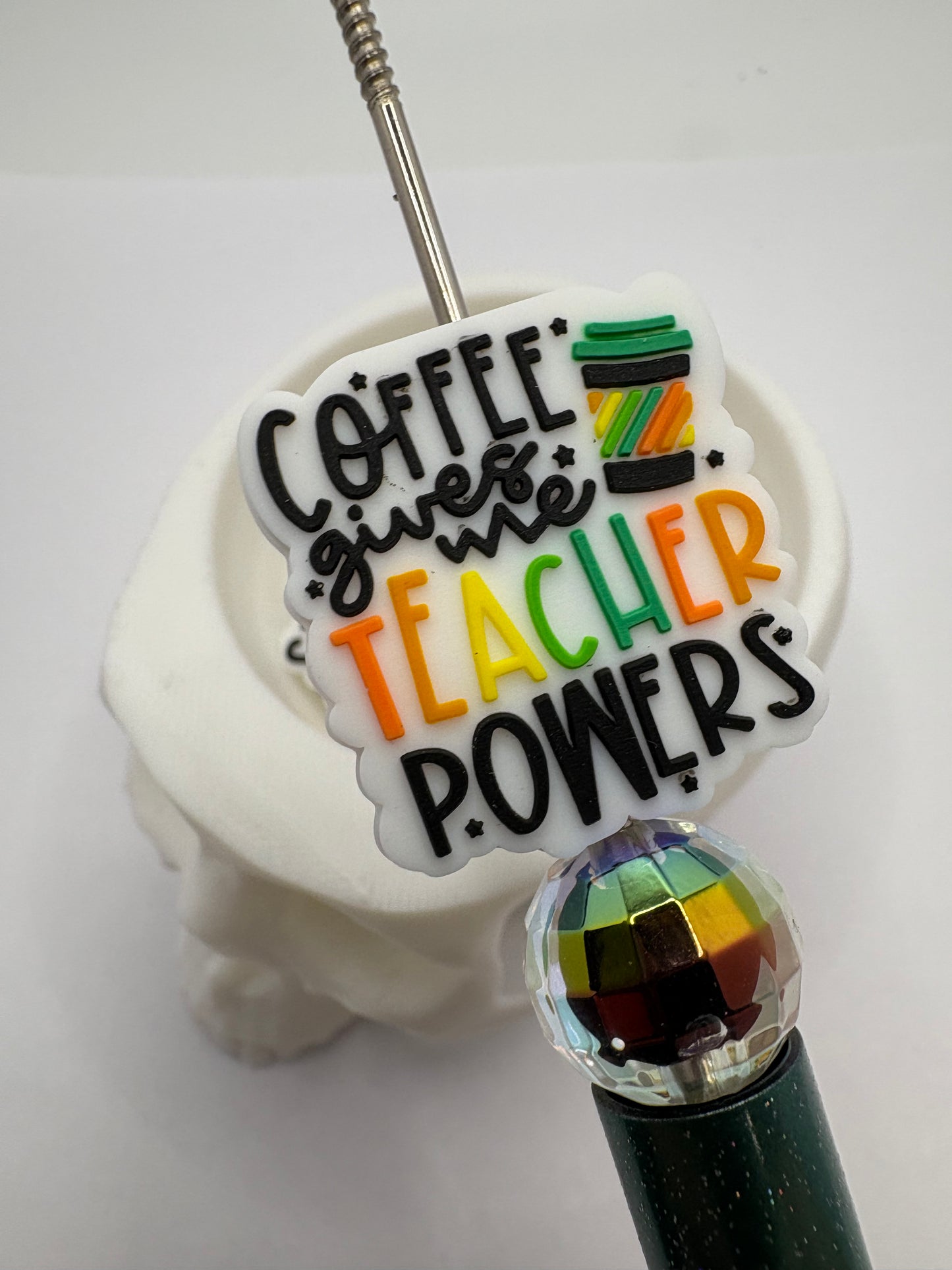 Coffee teaching focal bead, silicone bead, silicone bead for pens, crafting beads, supplies, focal, silicone supply bead 28.5mm