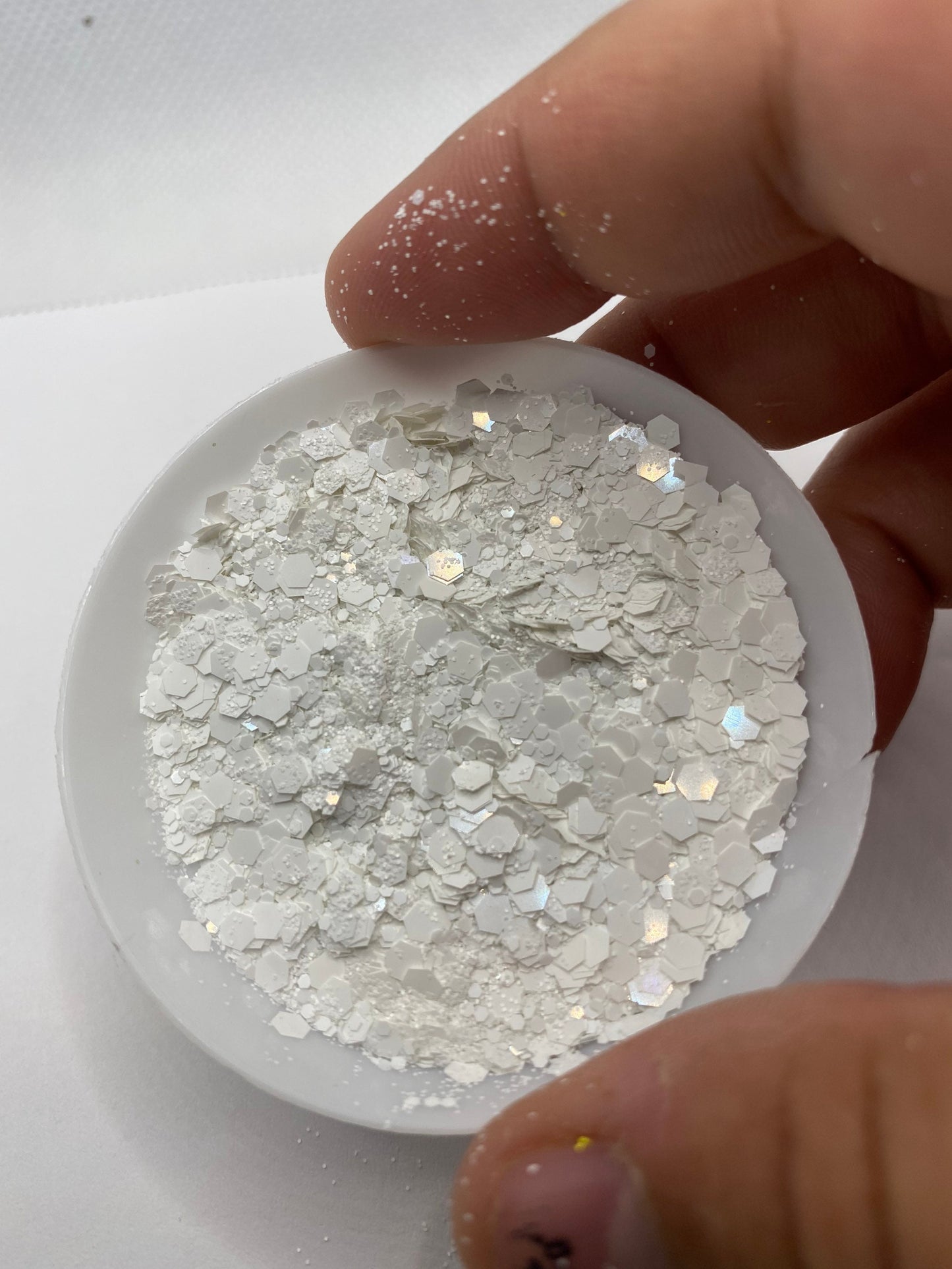 White-out:chunky sequins glitter mix, colored glitter, gloss mix glitter hexagon chunky, resin glitter, crafting