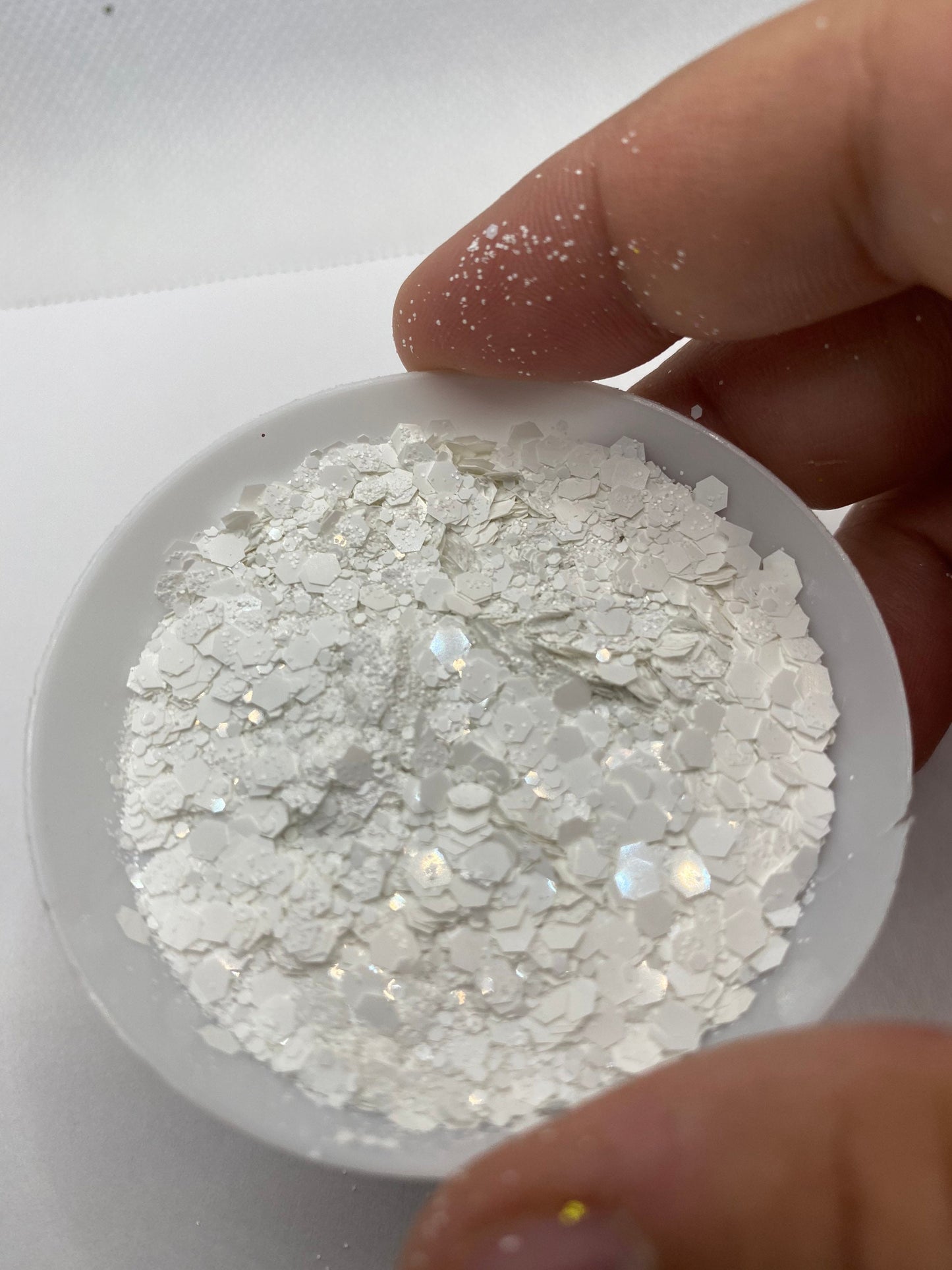 White-out:chunky sequins glitter mix, colored glitter, gloss mix glitter hexagon chunky, resin glitter, crafting