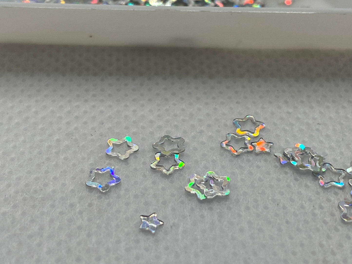 SILVER holographic star sequins, 2 design star sequins, resin fillers, crafting supplies, resin sequins, stars holo nail accessories, epoxy