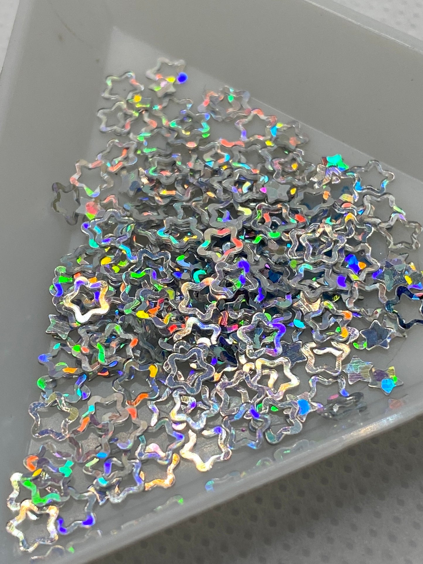 SILVER holographic star sequins, 2 design star sequins, resin fillers, crafting supplies, resin sequins, stars holo nail accessories, epoxy
