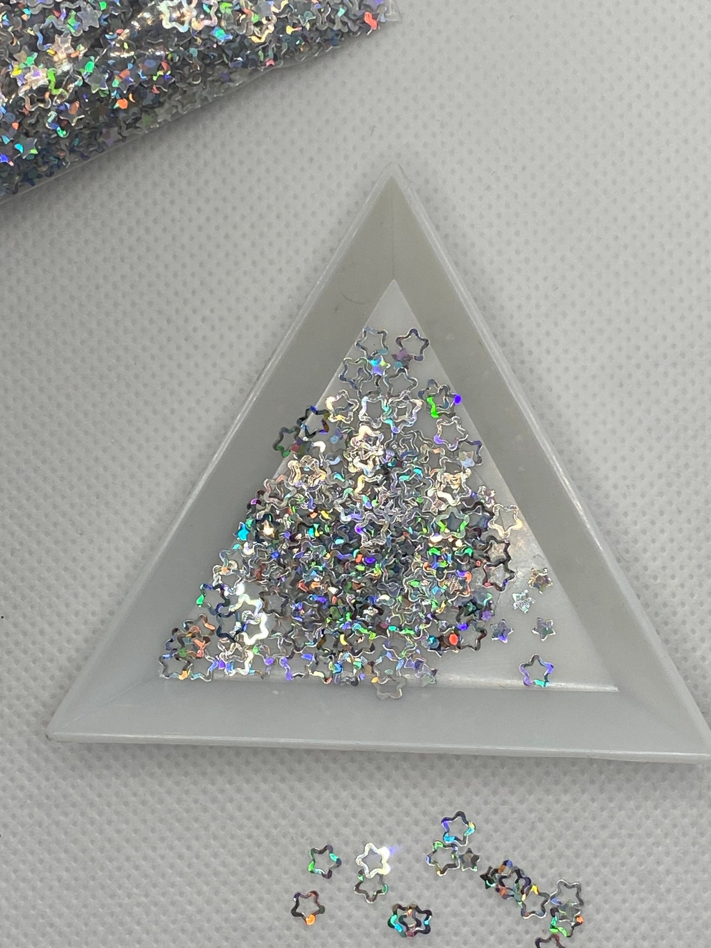 SILVER holographic star sequins, 2 design star sequins, resin fillers, crafting supplies, resin sequins, stars holo nail accessories, epoxy