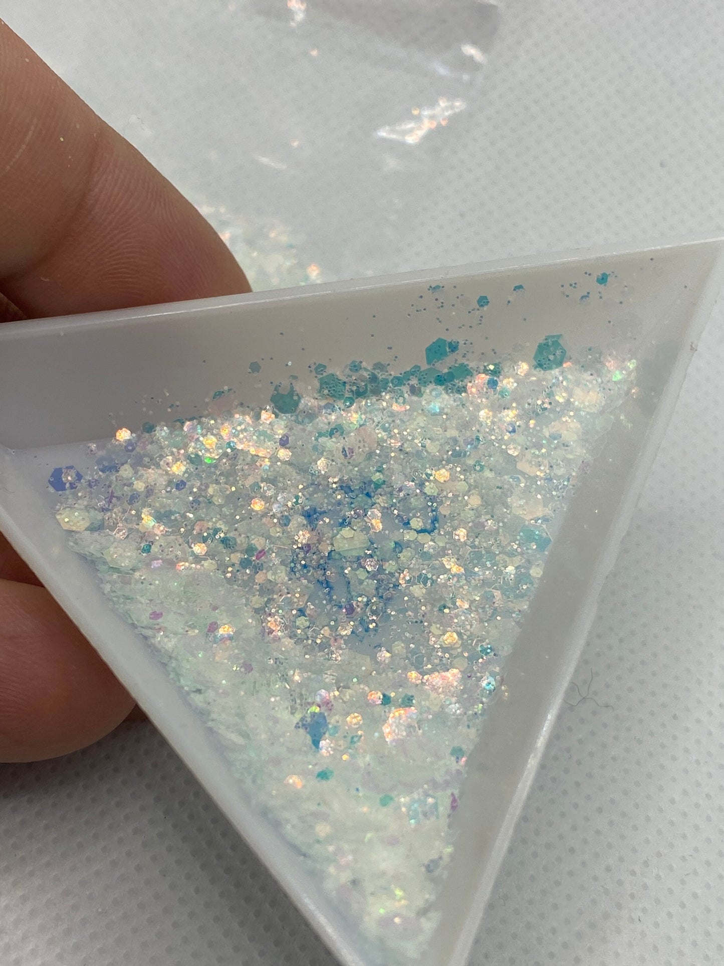 Artic Lights: holo-chunky glitter mix, crafting supplies glitter, custom mix, resin supplies, resin glitter, white and teal glitter