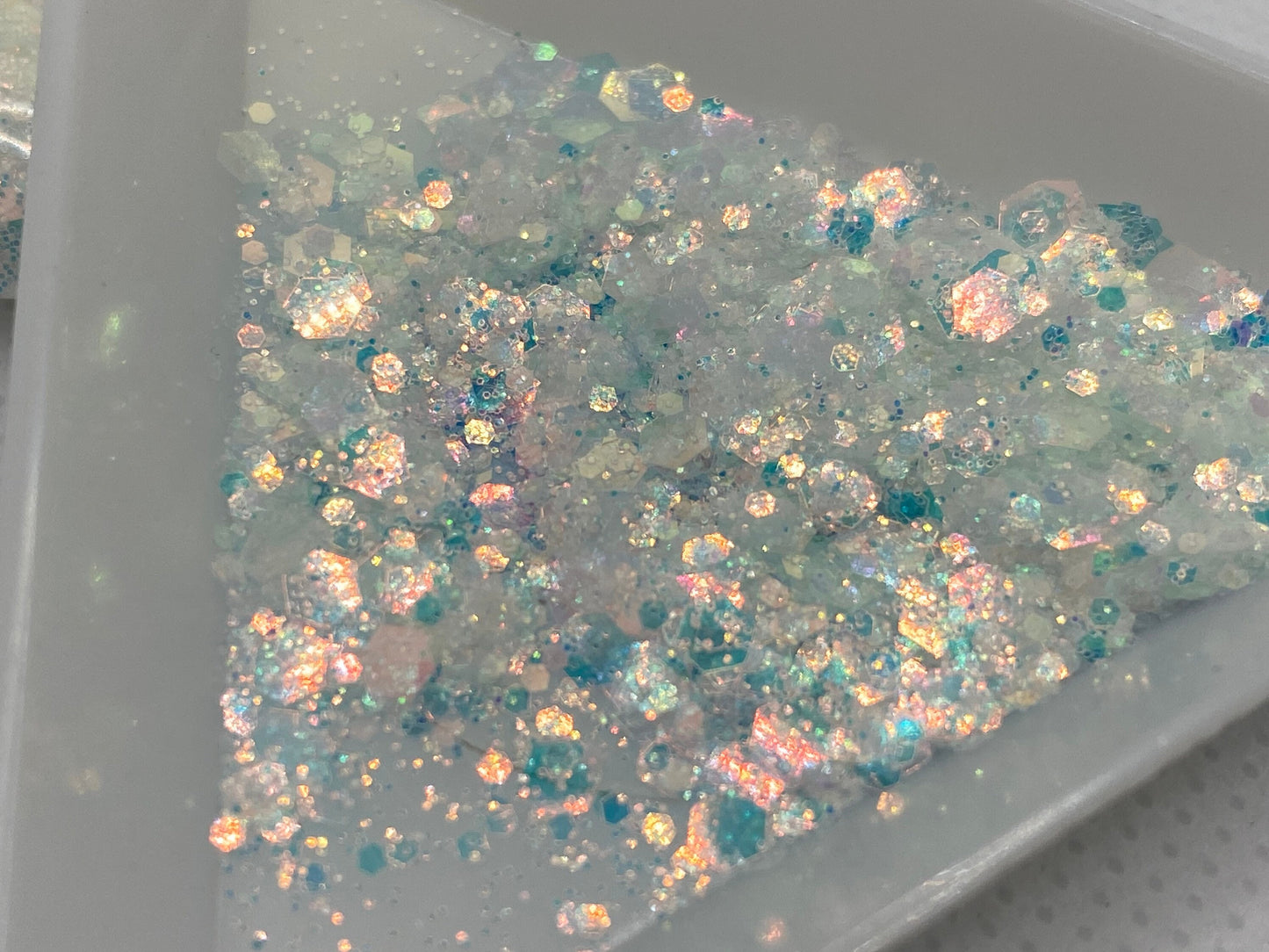 Artic Lights: holo-chunky glitter mix, crafting supplies glitter, custom mix, resin supplies, resin glitter, white and teal glitter