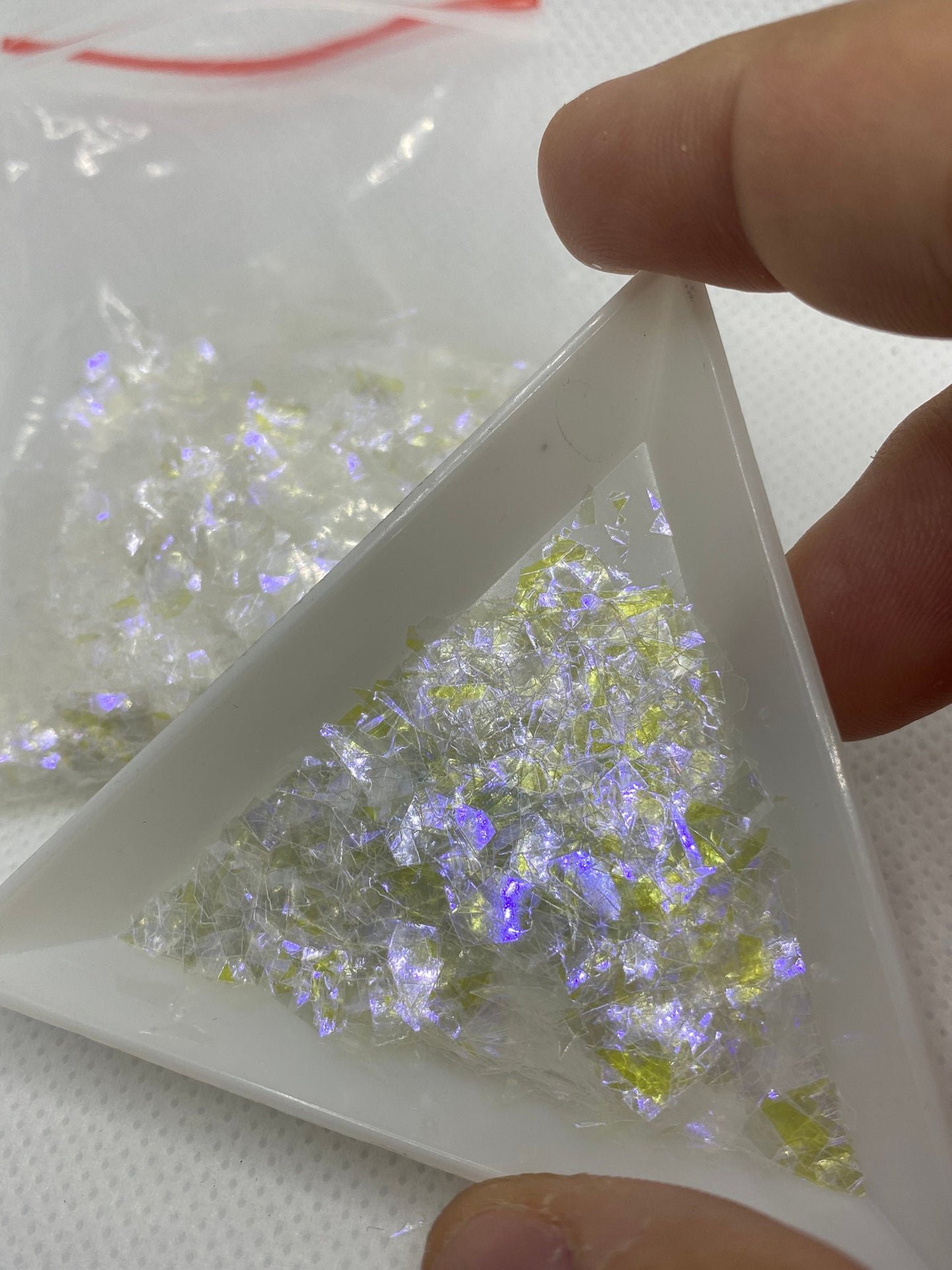 Light it up:flake yellow,clear and purple mix, resin filler, irregular flake glitter, epoxy supplies, glitter supply, flake glitter