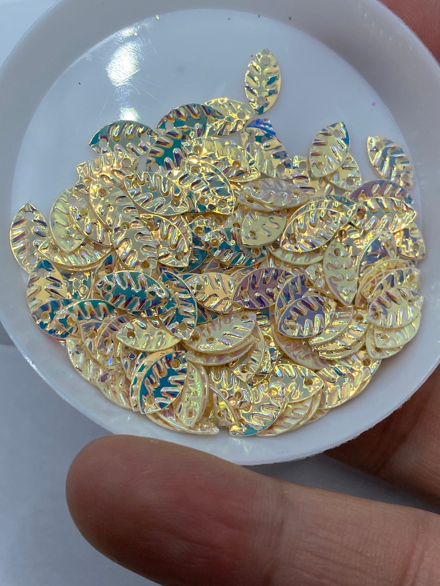 HOLO-CREME: holographic leaf sequins, foliage sequins, resin fillers, crafting supplies, resin sequins, leaf nail accessories, leafs