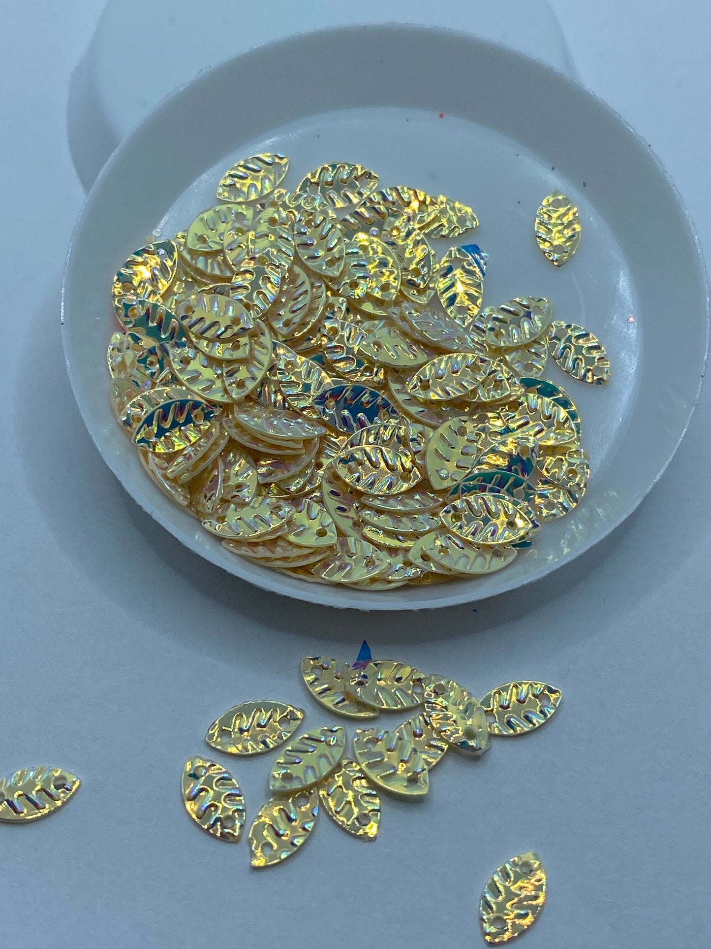 HOLO-CREME: holographic leaf sequins, foliage sequins, resin fillers, crafting supplies, resin sequins, leaf nail accessories, leafs