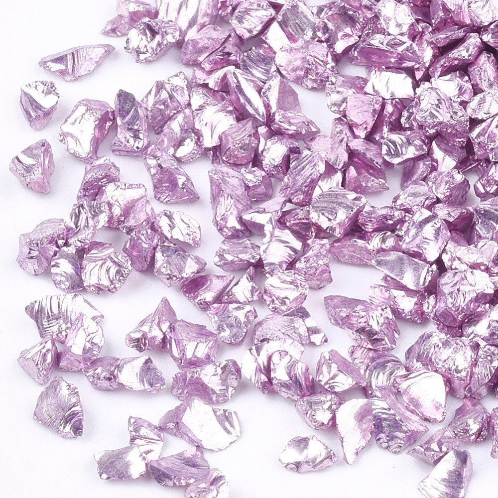 Lt. purple metallic dyed, Broken glass crafting supplies, colored glass, purple glass crafting, resin supplies, art supply 1oz by weight