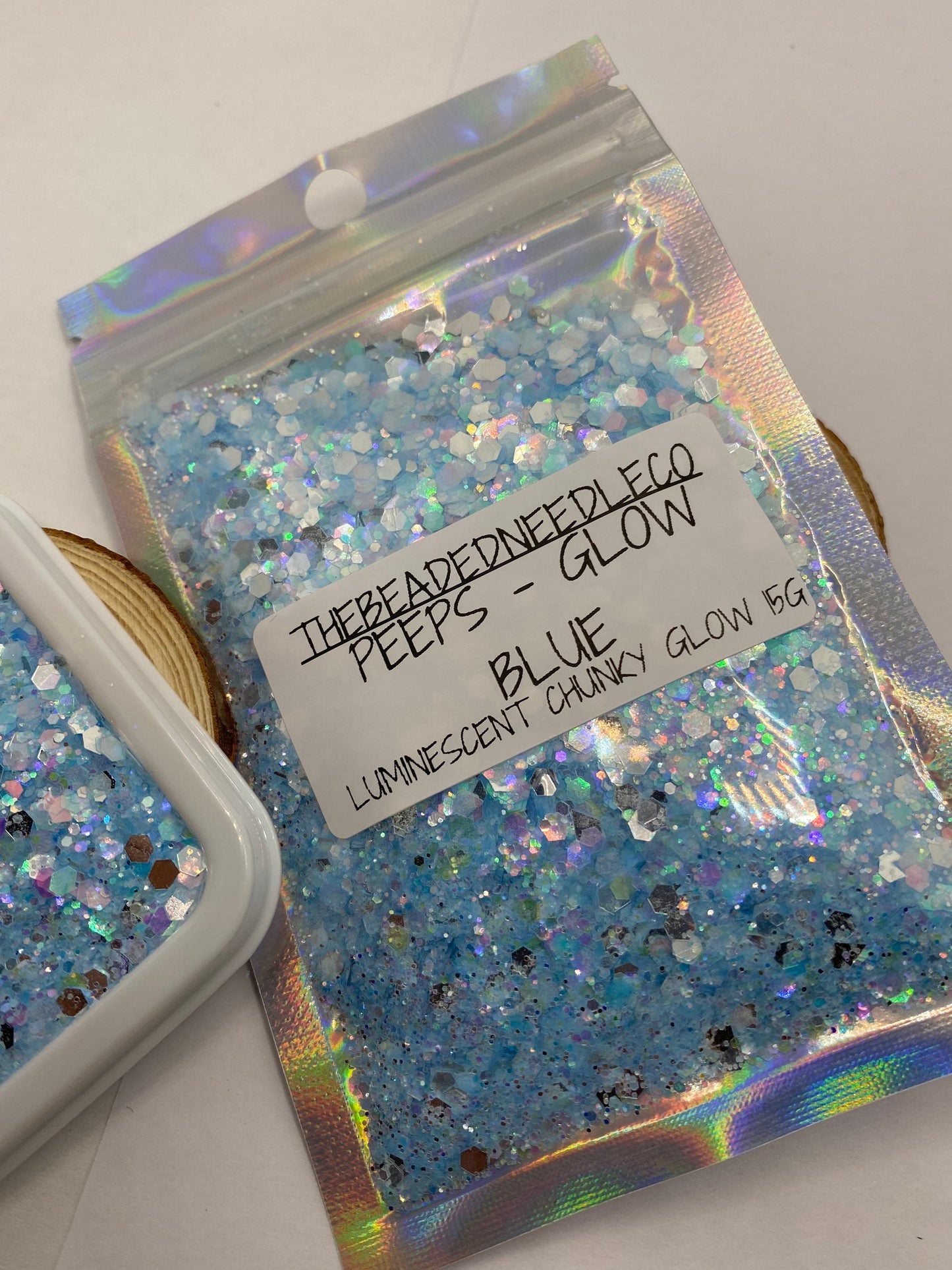 Peeps blue -GLOW: glow chunky glitter mix, crafting supplies glitter, custom mix, resin supplies, resin glitter, mix holo glitter 15g uv