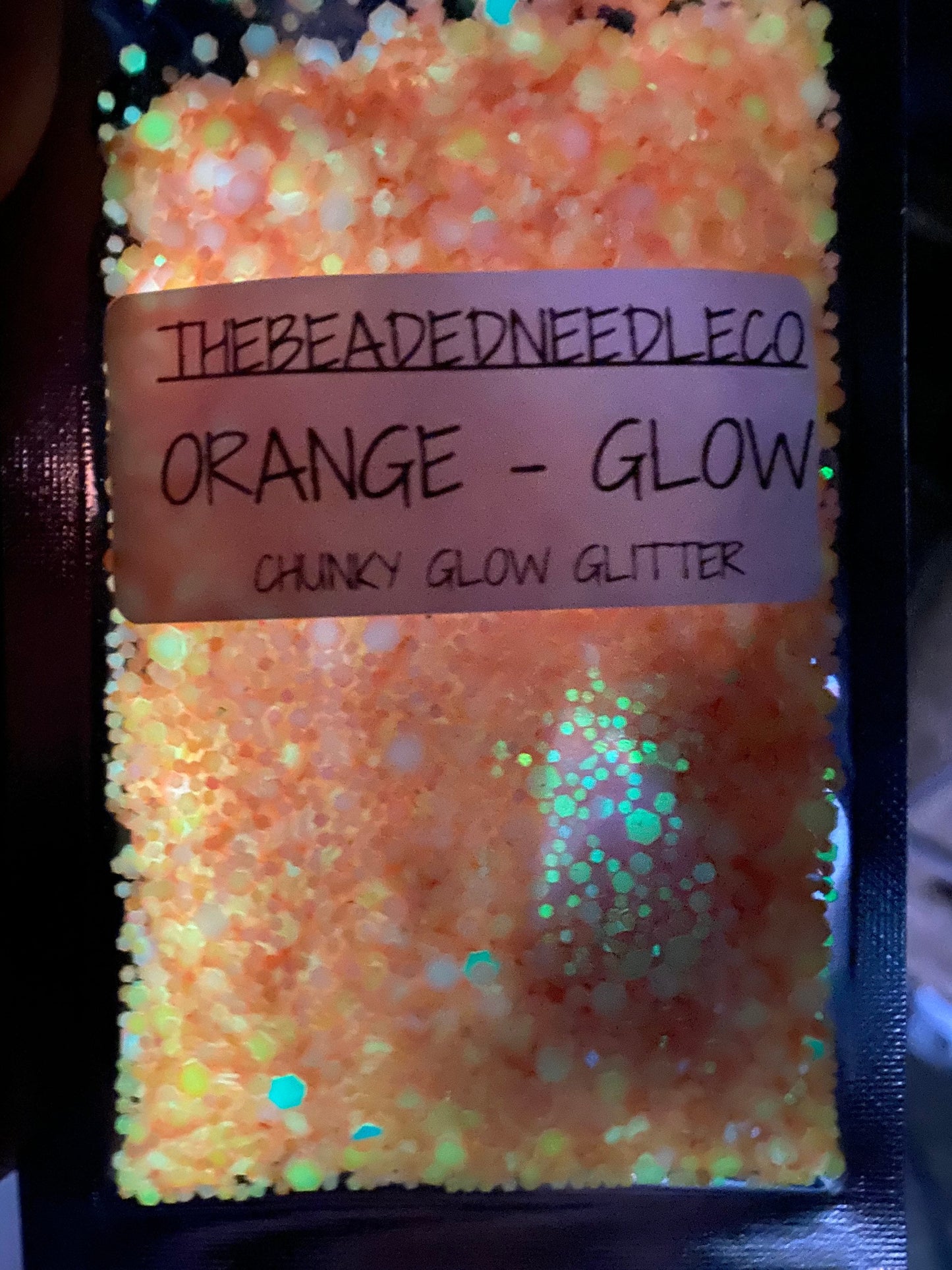 ORANGE-GLOW: glow chunky glitter mix, crafting supplies glitter, custom mix, resin supplies, resin glitter, mix holo glitter 15g