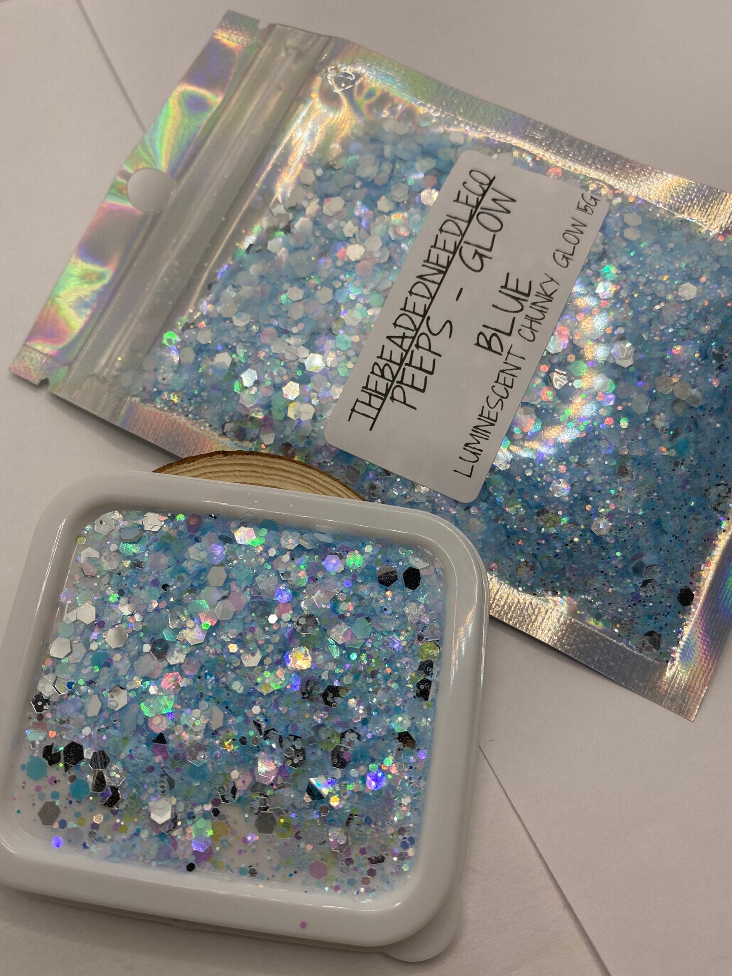 Peeps blue -GLOW: glow chunky glitter mix, crafting supplies glitter, custom mix, resin supplies, resin glitter, mix holo glitter 15g uv