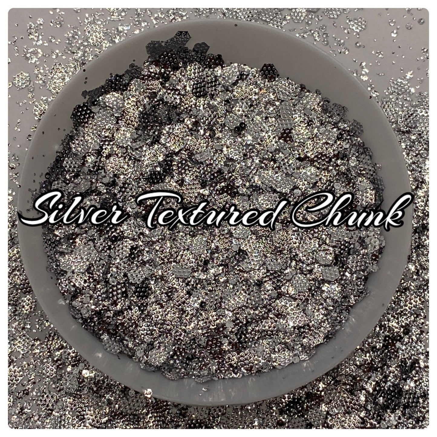 Honeycomb Silver textured chunky metallic, high quality polyester embossed chunky, resin glitter, tumbler chunky glitter, solvent resistant,
