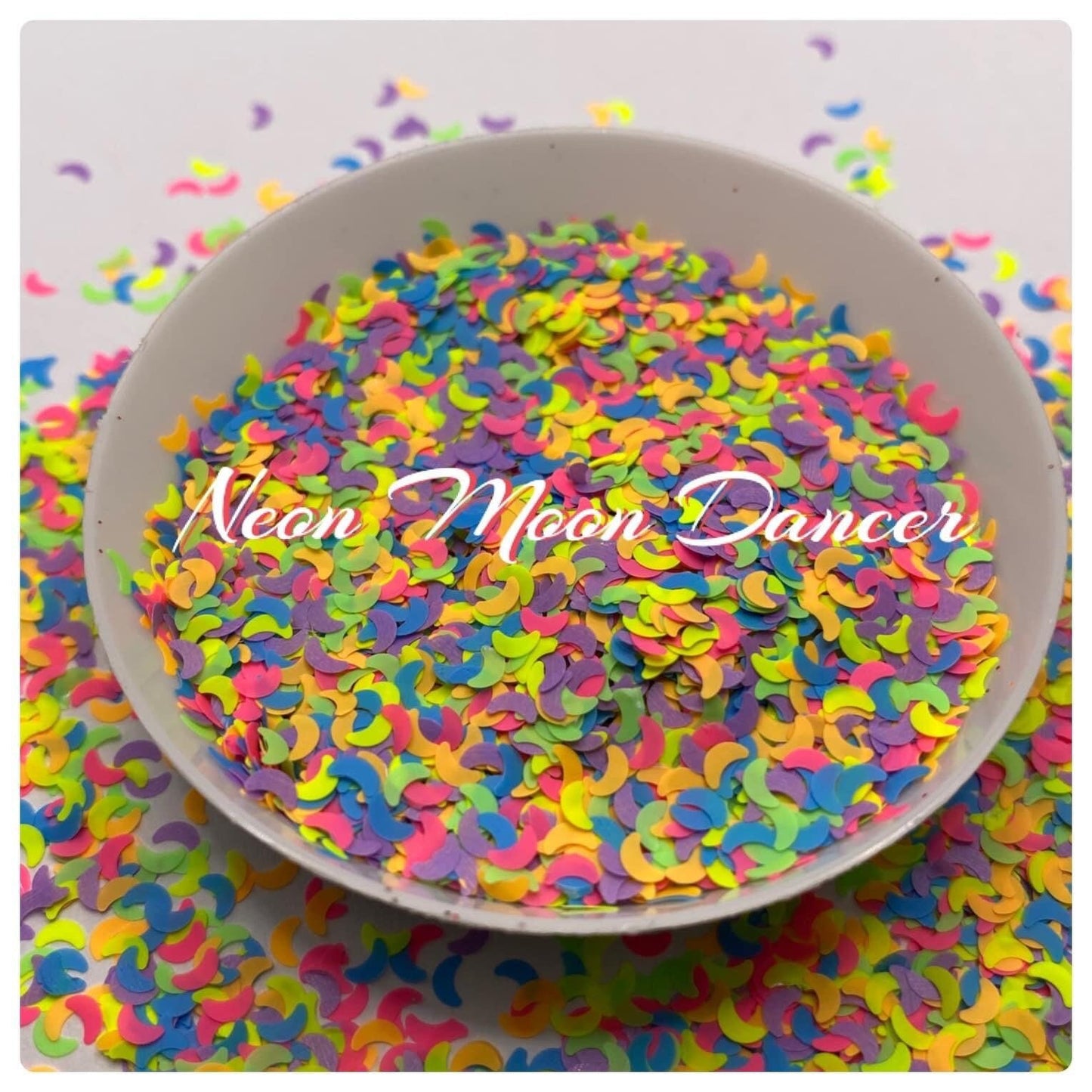 Neon moon sequins, celestial sequins, resin fillers, crafting supplies, resin sequins, crescent moon filler neon nail accessories, 1oz