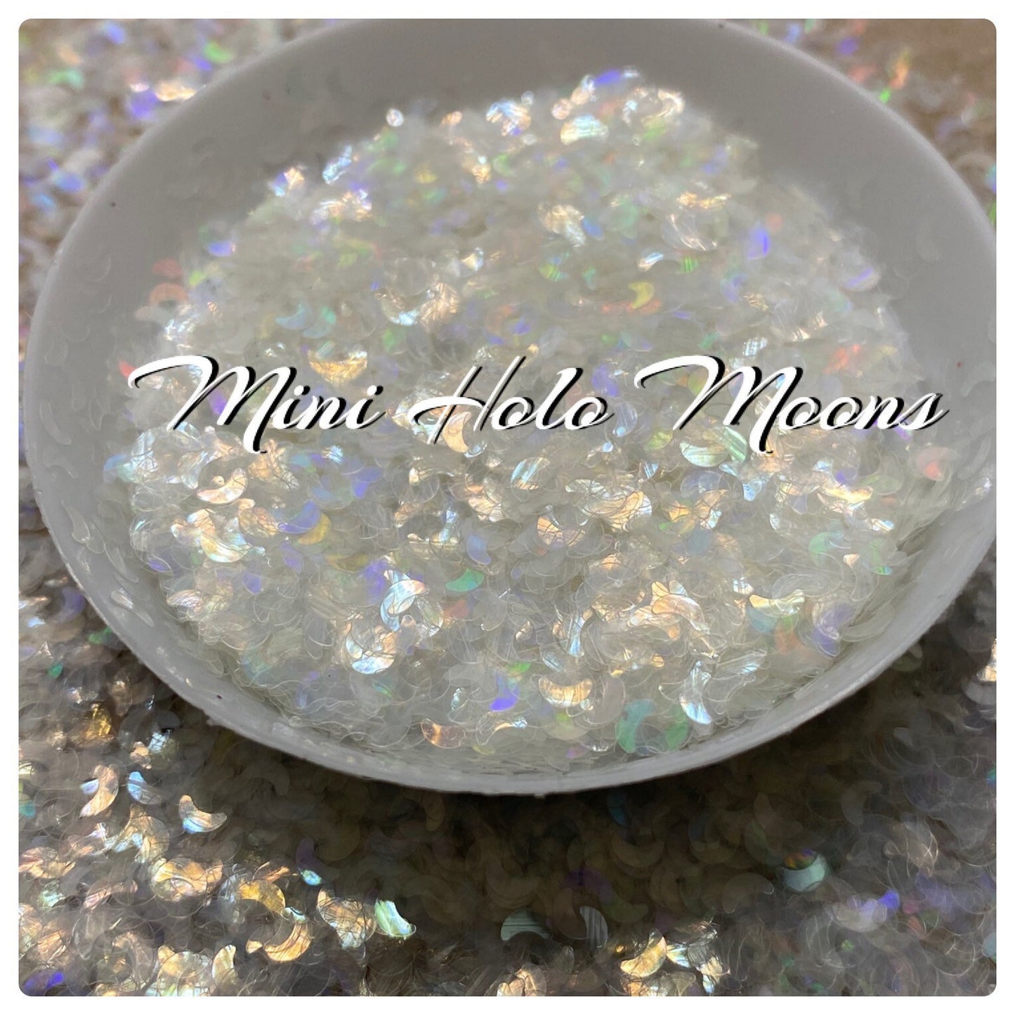 Holo moon sequins, celestial sequins, resin fillers, crafting supplies, resin sequins, crescent moon filler holo nail accessories, 1oz