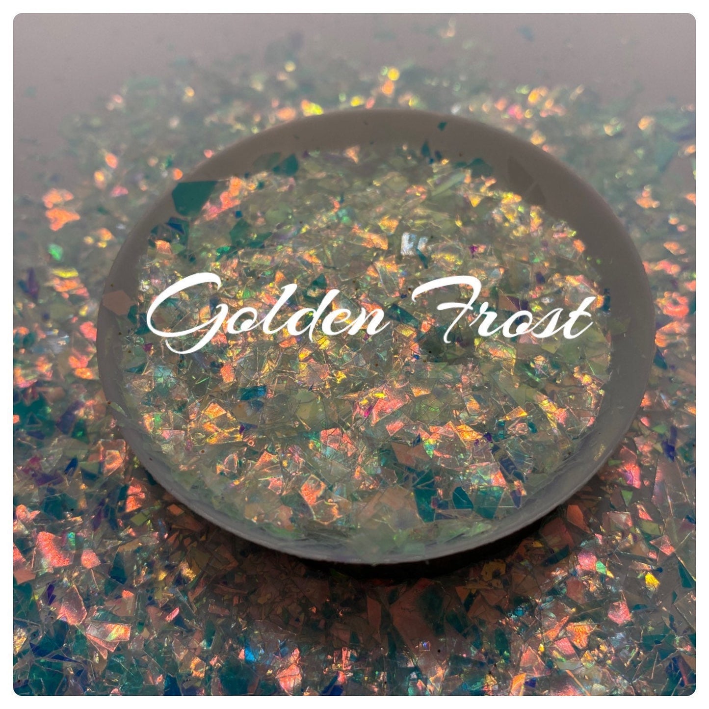 Golden Frost: flake holo opal, opal flake mix, resin filler, flake glitter, epoxy supplies, glitter supply, flake glitter