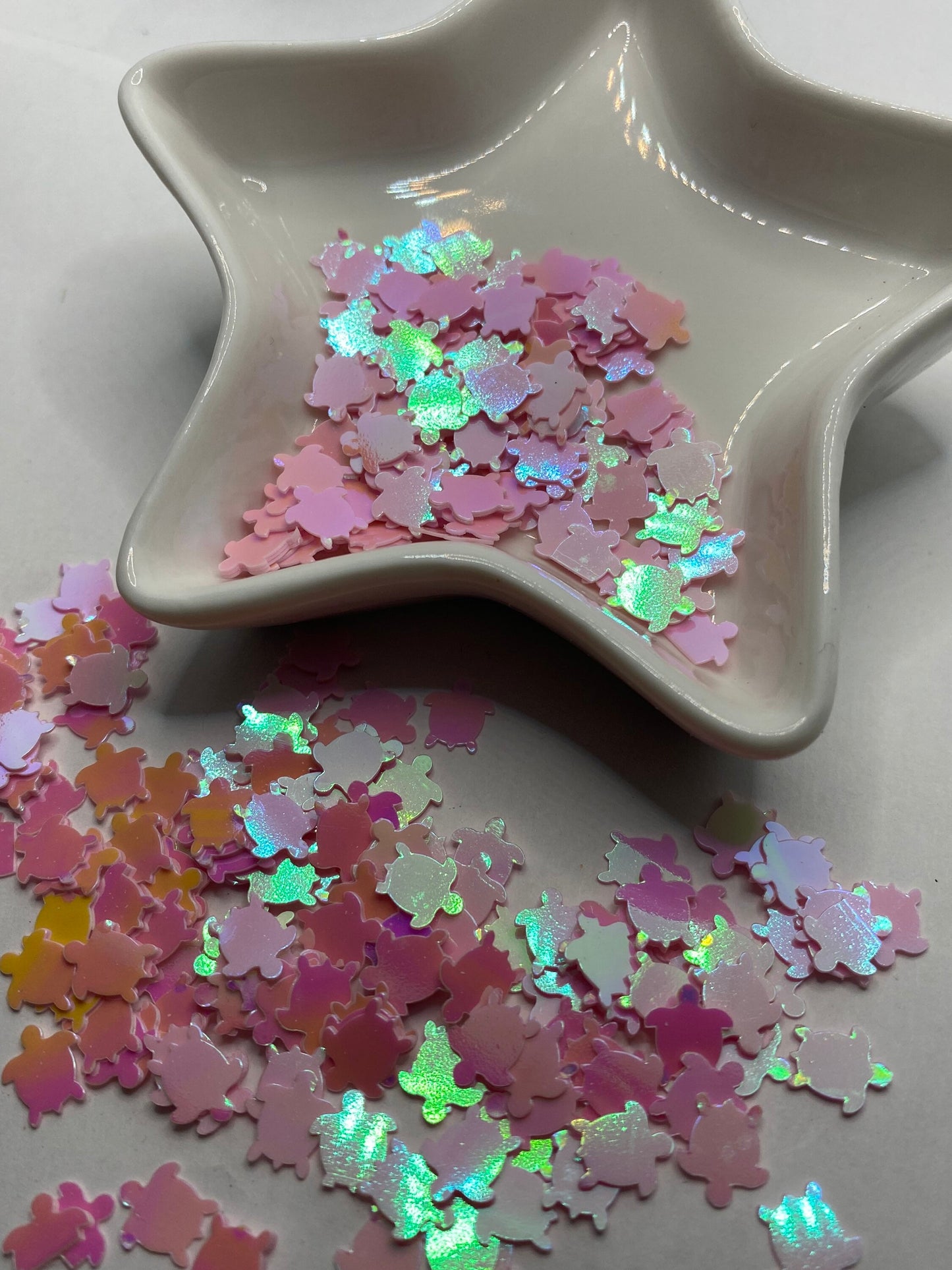 Holo sea turtle sequins, resin fillers, crafting supplies, resin sequins, turtle nail accessories, pink holo 1/2oz (15g)
