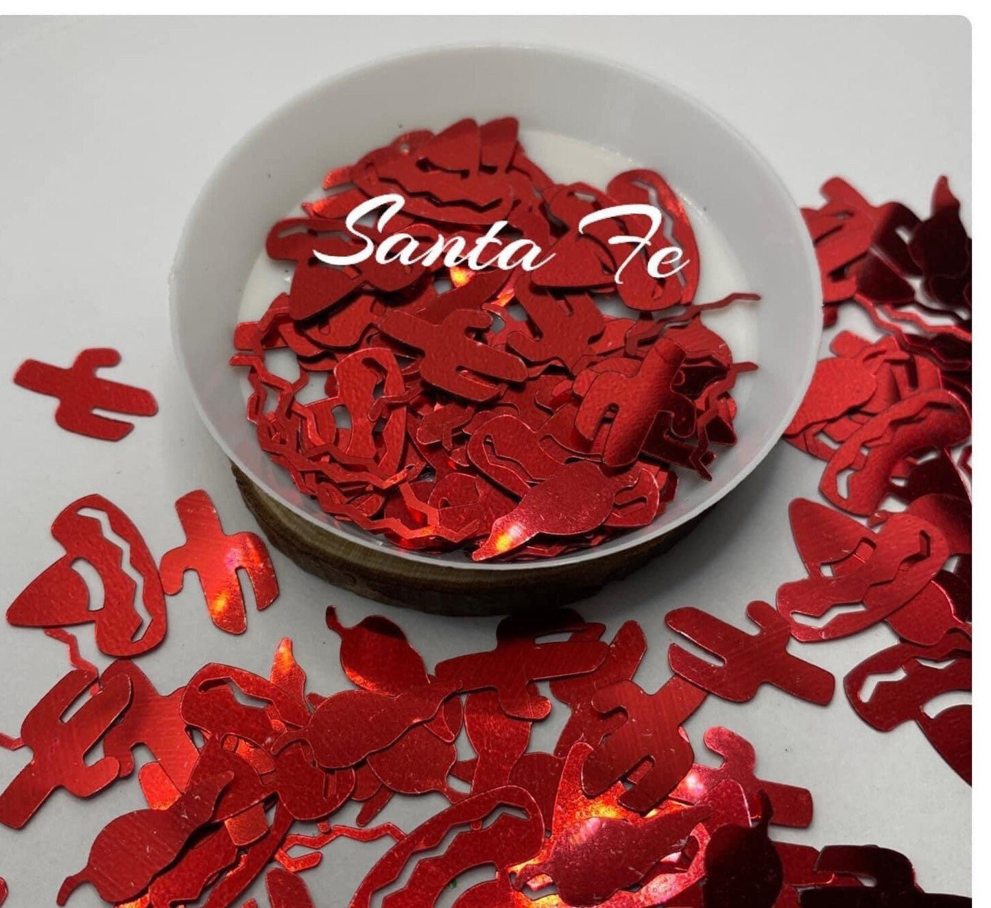 Santa Fe: Tex mex shaped glitter, chili shaped glitter filler, shaped glitter, southwest shaped glitter, crafting shapes .5 oz by weight
