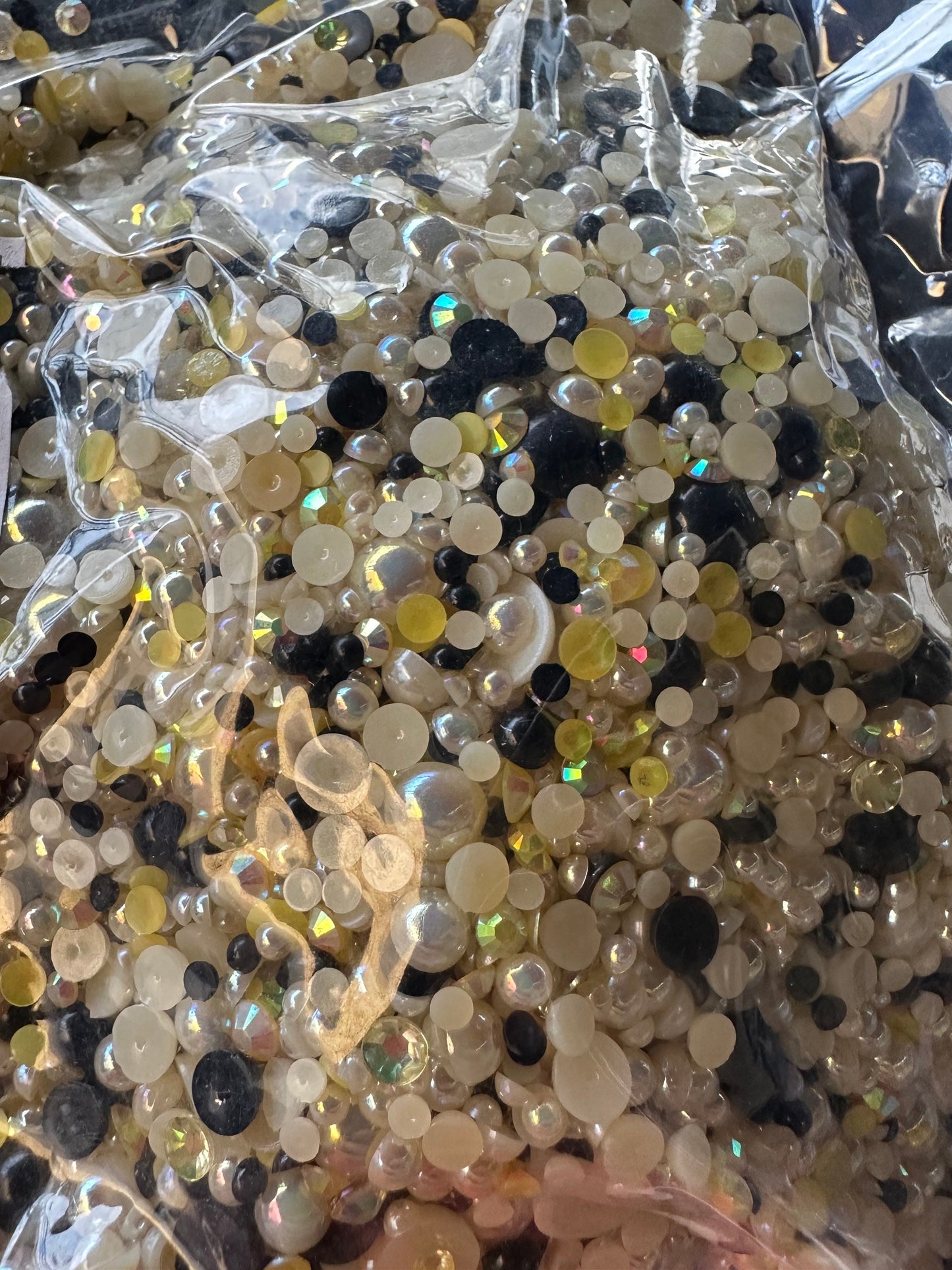 Bumble Butt, mixed half circle domes, .5oz by Wt. flat back resin rhinestones, non-hot fix