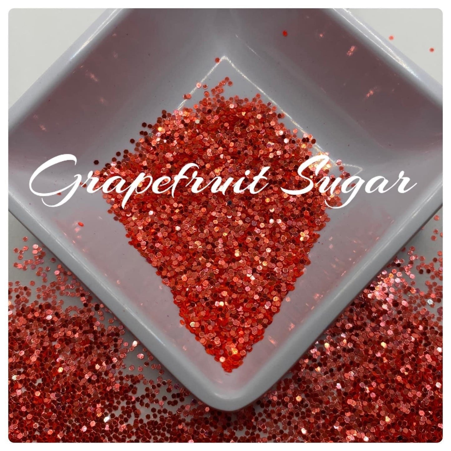 Grapefruit Sugar 1/24: sm hex polyester glitter, iridescent holo glitter filler, crafting glitter, resin glitter