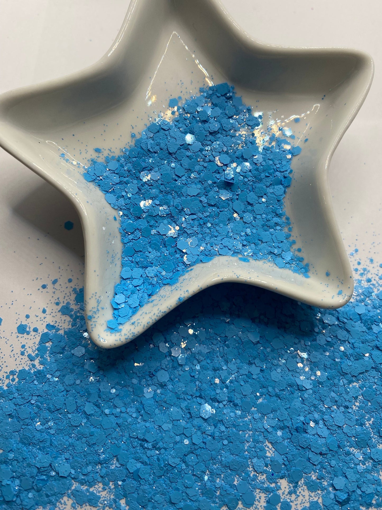 Baby Blue :chunky garden blend glitter mix, colored glitter, gloss opaque mix glitter hexagon chunky, resin glitter, crafting