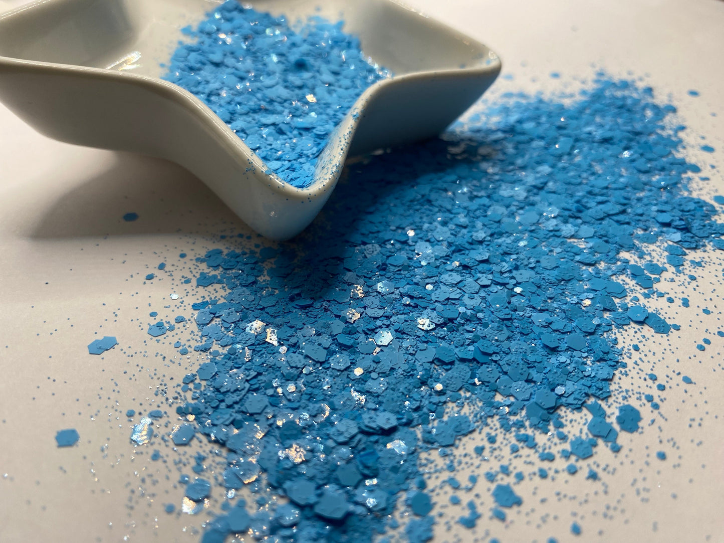 Baby Blue :chunky garden blend glitter mix, colored glitter, gloss opaque mix glitter hexagon chunky, resin glitter, crafting
