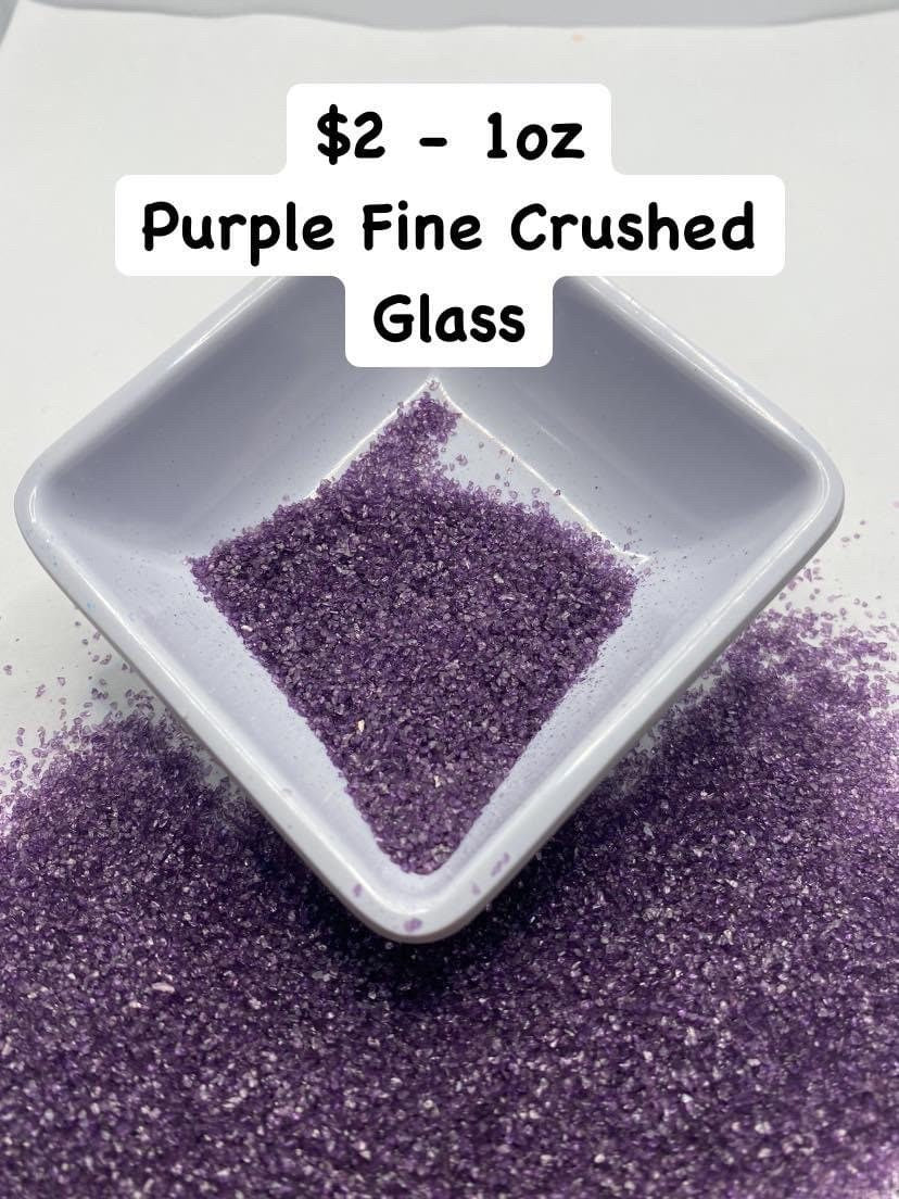 Purple fine crushed glass resin fillers, candle making supplies 1oz by weight, colored crushed glass crafting