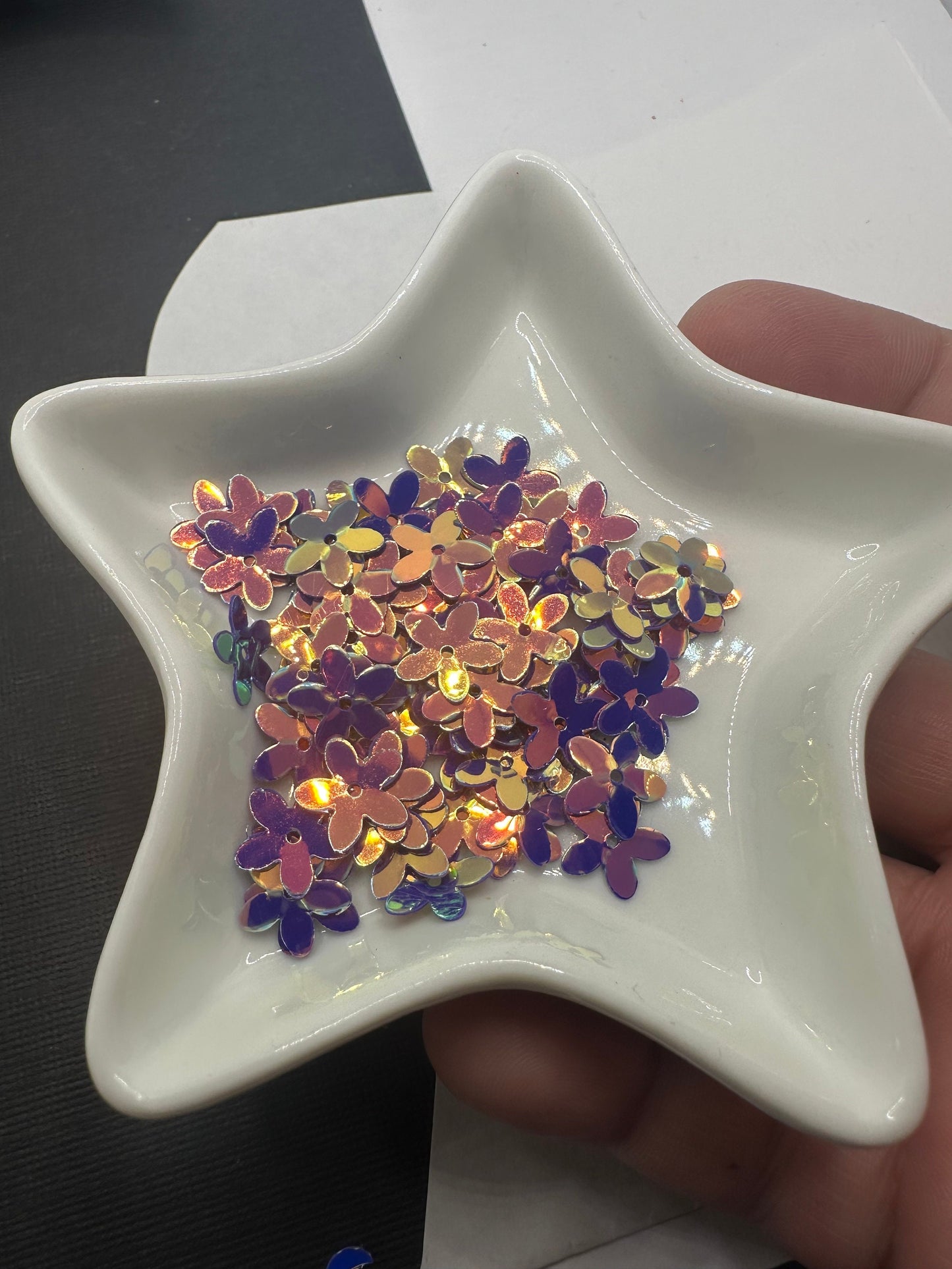 Chromatic Blues holographic flower sequins, floral sequins, resin fillers, crafting supplies, resin sequins, flower nail accessories .5oz
