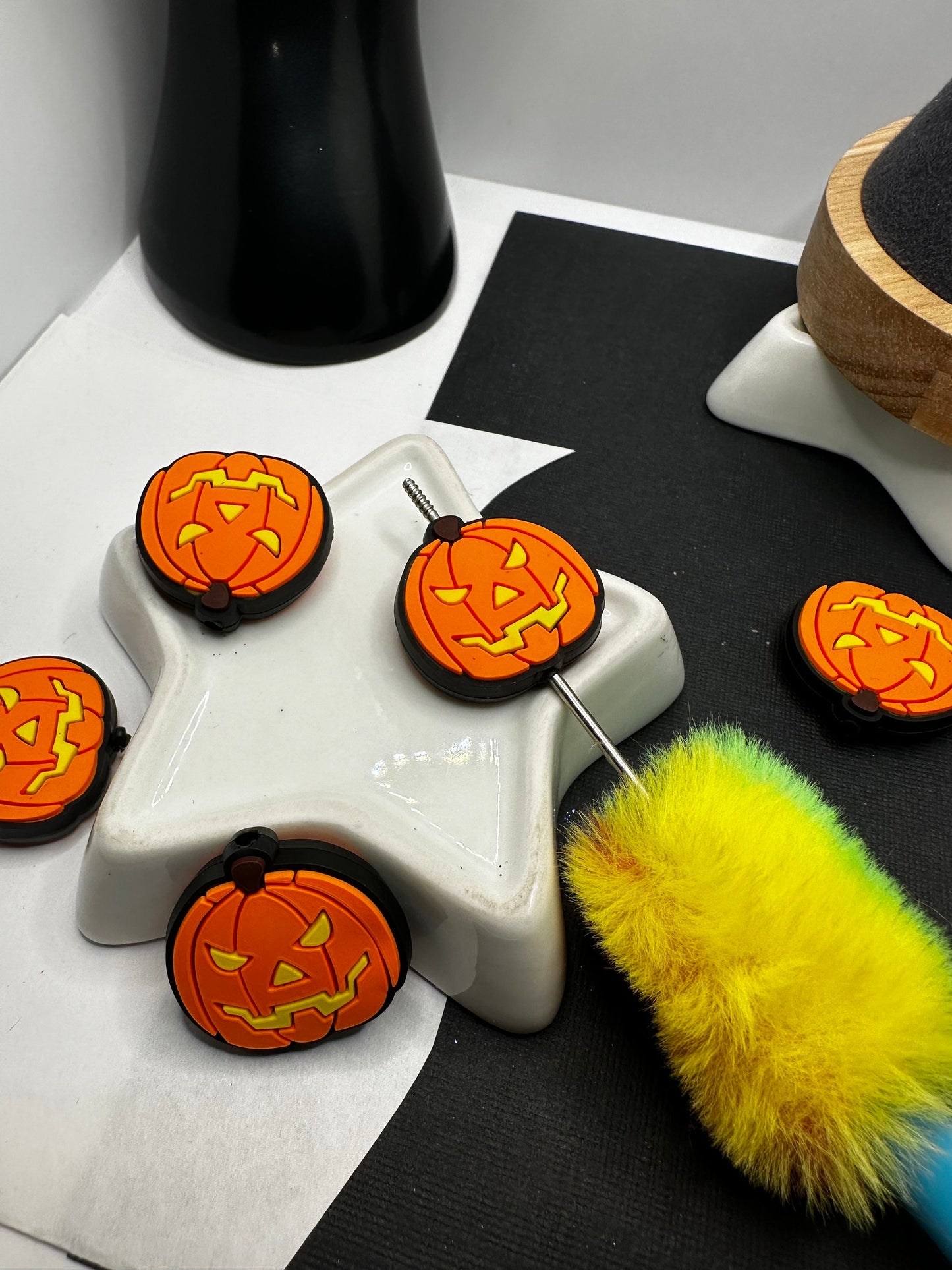 Pumpkin silicone bead for pens, crafting beads, supplies, focal, silicone supply bead, silicone focal for beadable items, beadable