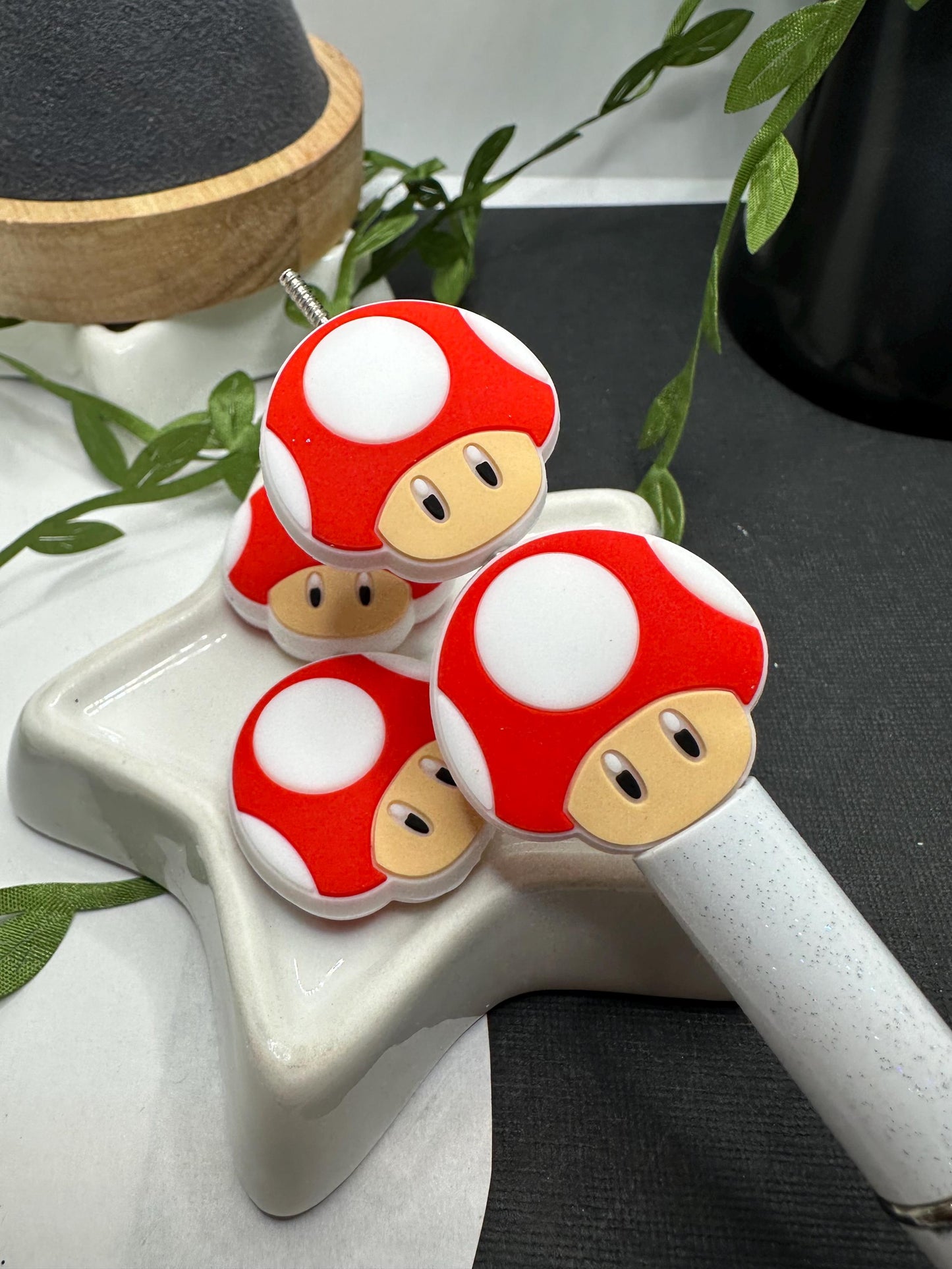 Mushroom Silicone focal bead, silicone bead, silicone bead for pens, crafting beads, supplies, focal, silicone supply bead 27mm