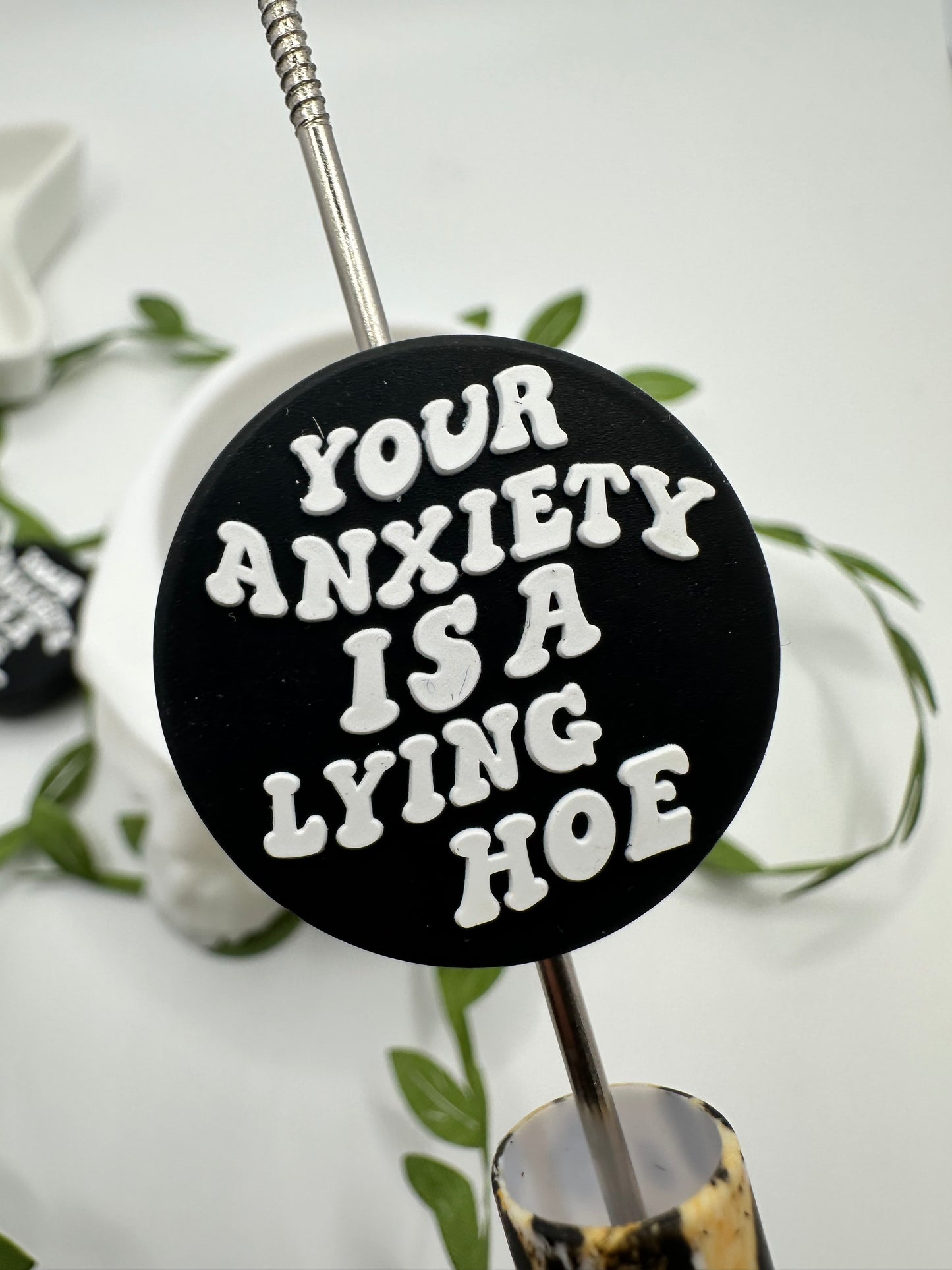 Anxiety funny bead, bead for pens, crafting beads, supplies, focal, supply bead, silicone focal beadable items, 1pc, 25mm