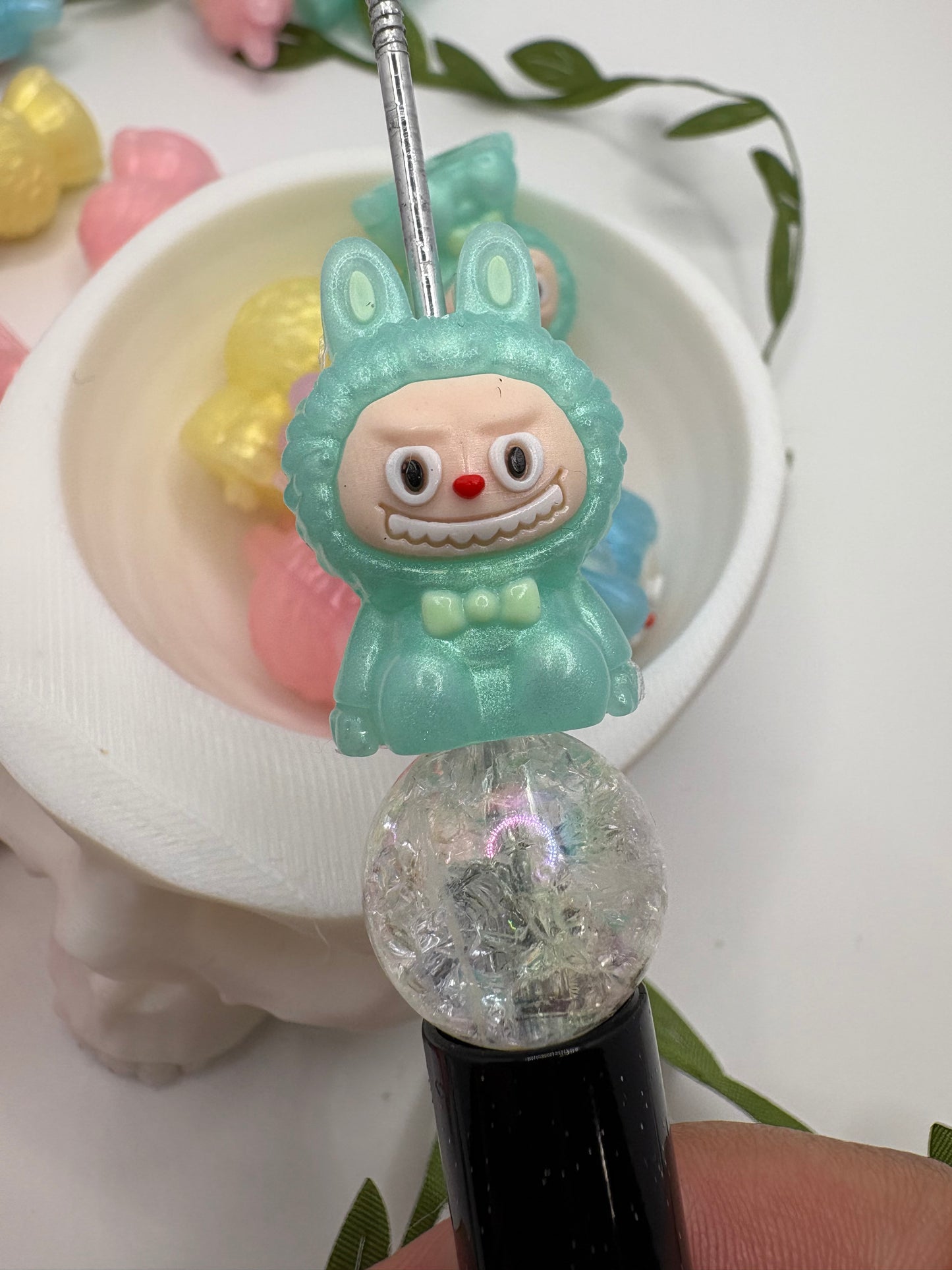 3D Monster Bead, cute silicone bead, beads for pens, 3d monster dude, focal bead, 27.5mm