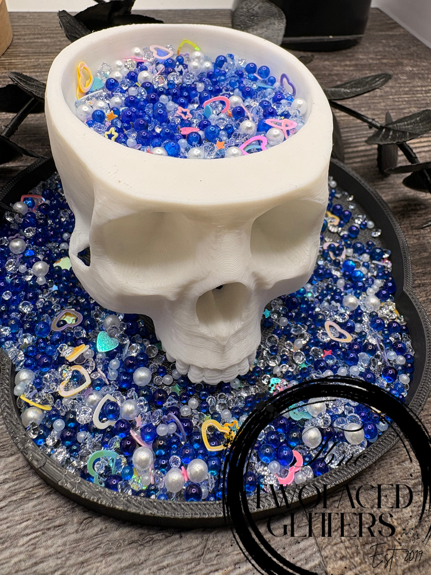 Chaotic Blues Dyed Filler: Mixed Media filler, resin accents, cute shaker fillers, crafting additives 1oz Wt