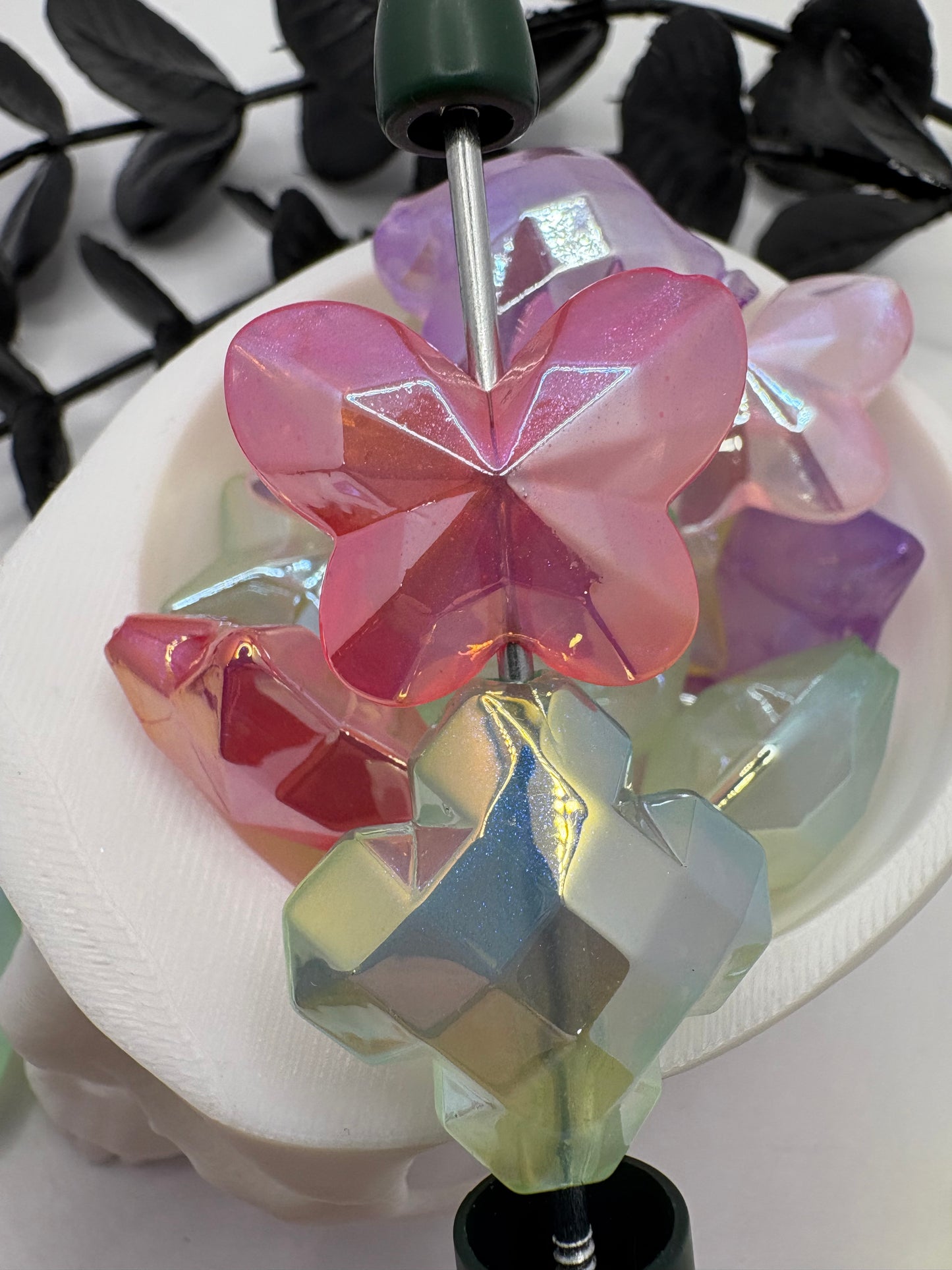 IR stardust gem shapes bead, acrylic beads for pens, beading supplies, beading multi-color mix