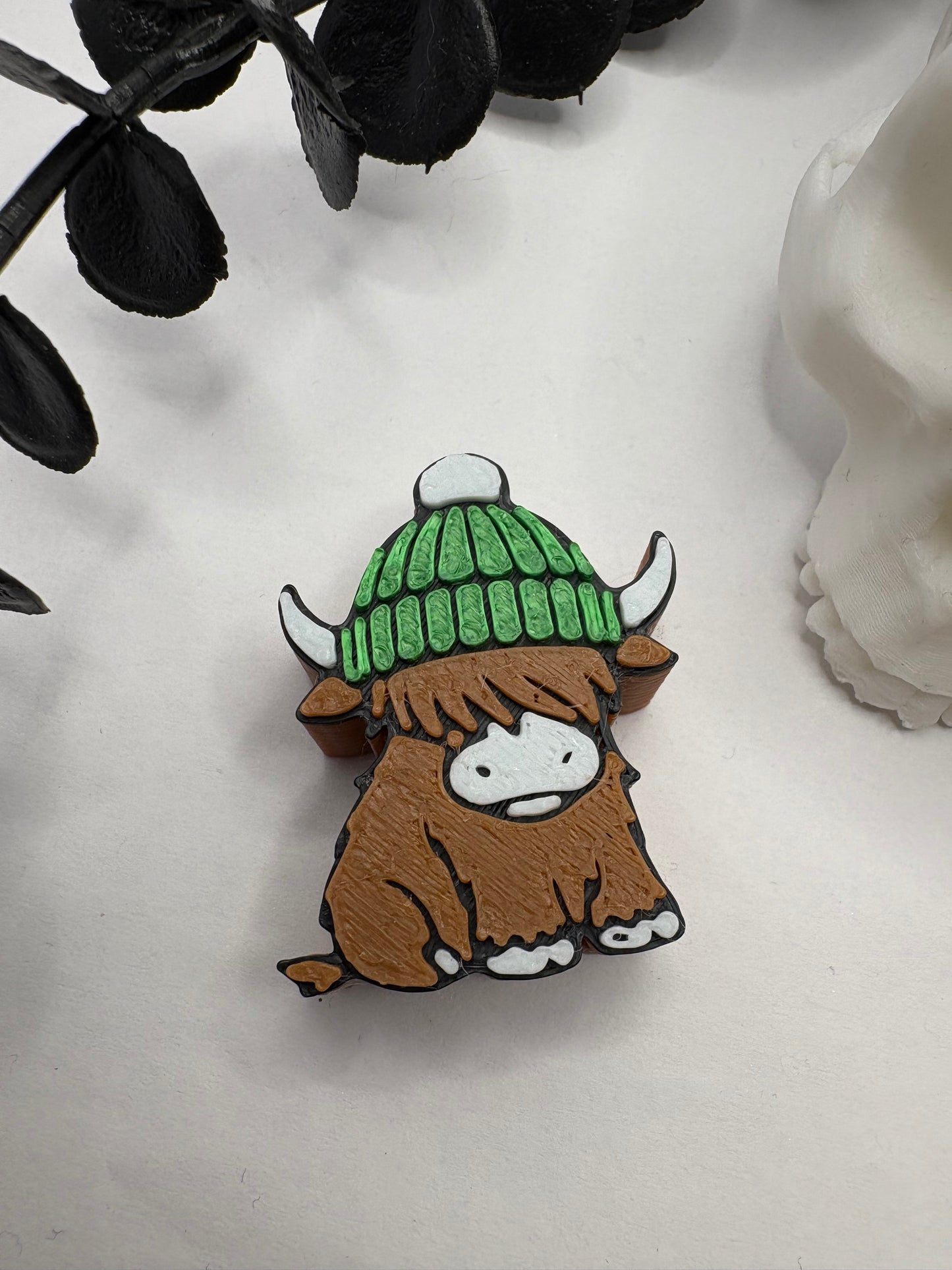 Cow Straw topper beads, straw accessory, bead supplies, keychain beads, big bead, single side printed 37.8mm