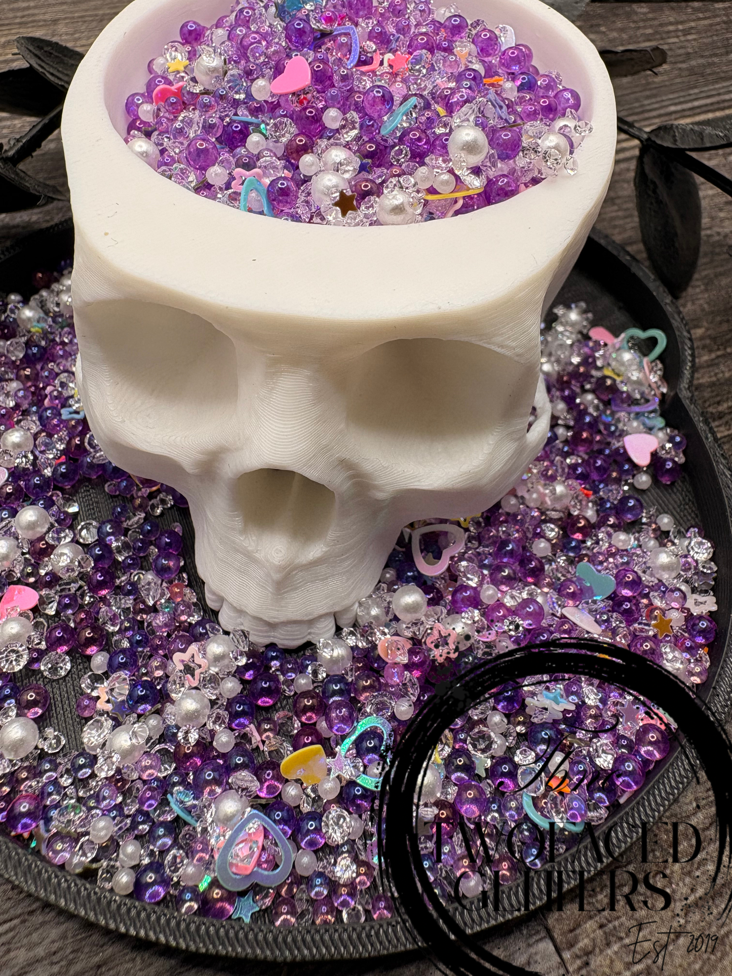 Chaotic Purple Dyed Filler: Mixed Media filler, resin accents, cute shaker fillers, crafting additives 1oz Wt.