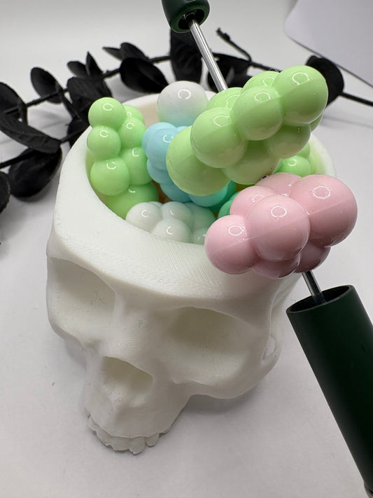 Pastel Big Cloud bead, acrylic beads for pens, beading supplies, beading, 17mm, beads for keychain, 5pc