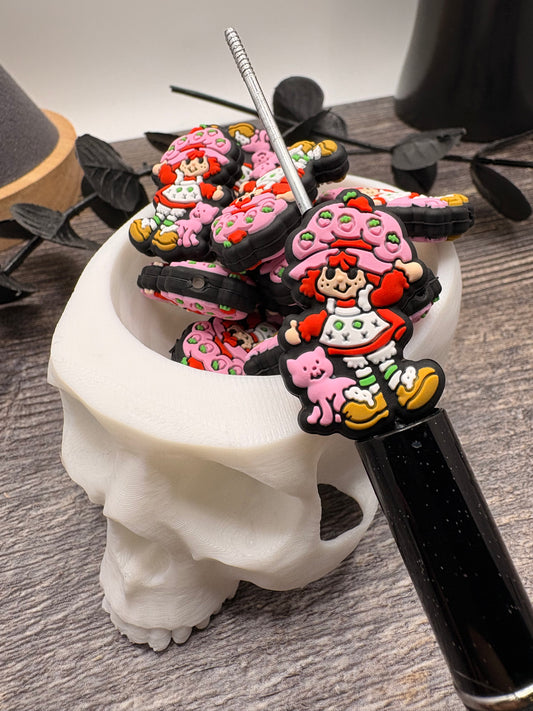 Strawberry Original girl Bead, Silicone focal, silicone bead for pens, crafting beads, supply, focal, silicone bead shortcake 31.5mm