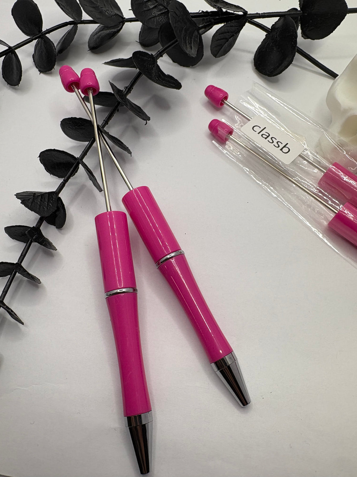 Beadable pen blanks, Beadable black ink, pen for silicone beads, for acrylic beads, pens for crafting, beadable blanks supplies