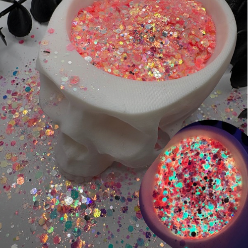 Material Girl glow chunky glitter mix, crafting supplies glitter, custom mix, resin supplies, resin glitter, mix holo glitter 15g